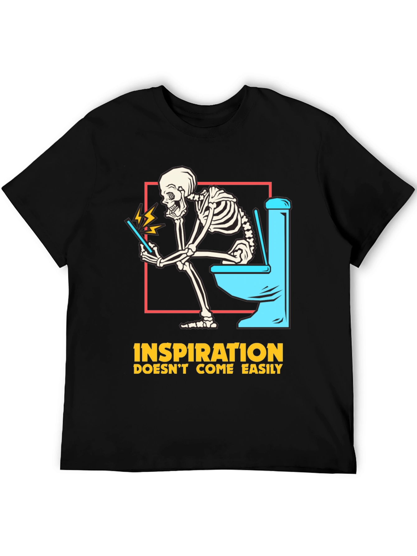 Inspiration T-Shirt - Funny Skeleton on Toilet Design