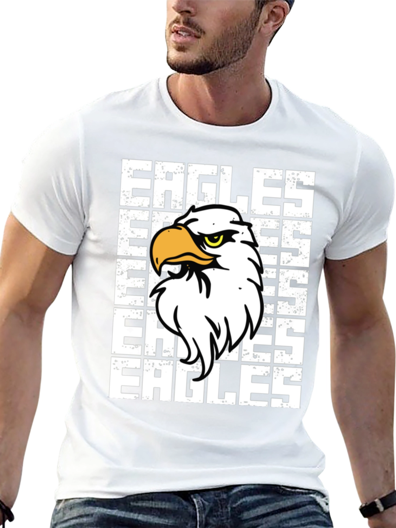 Eagles Graphic Print Black T-Shirt