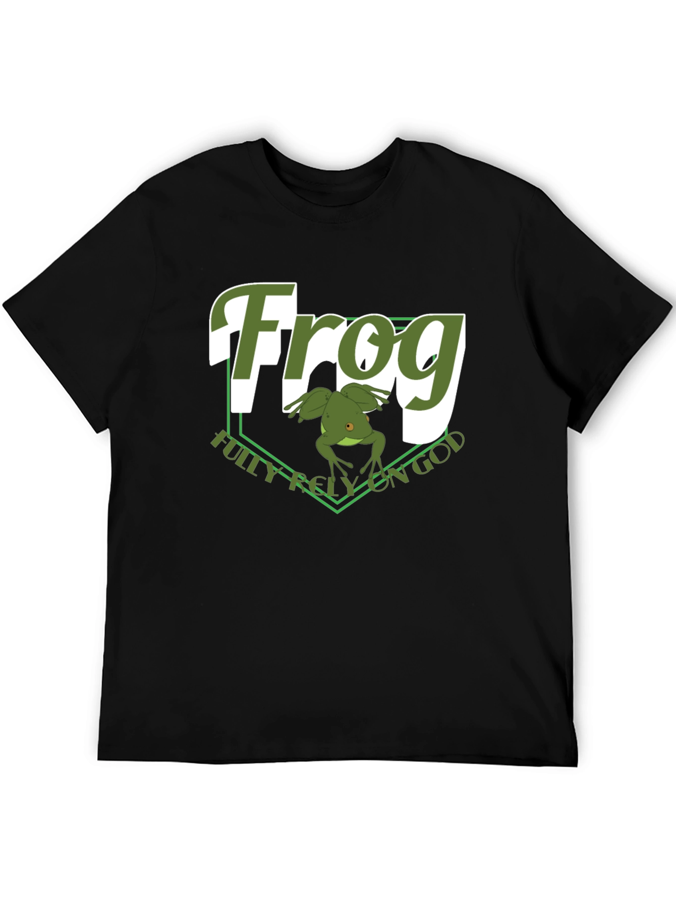 Frog Fully Rely On God Graphic T-Shirt