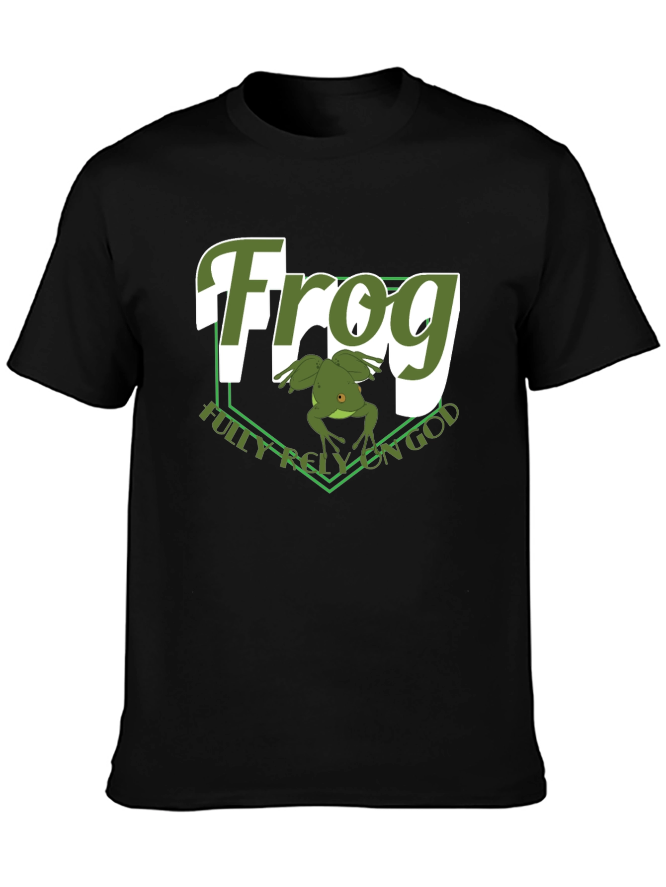 Frog Fully Rely On God Graphic T-Shirt