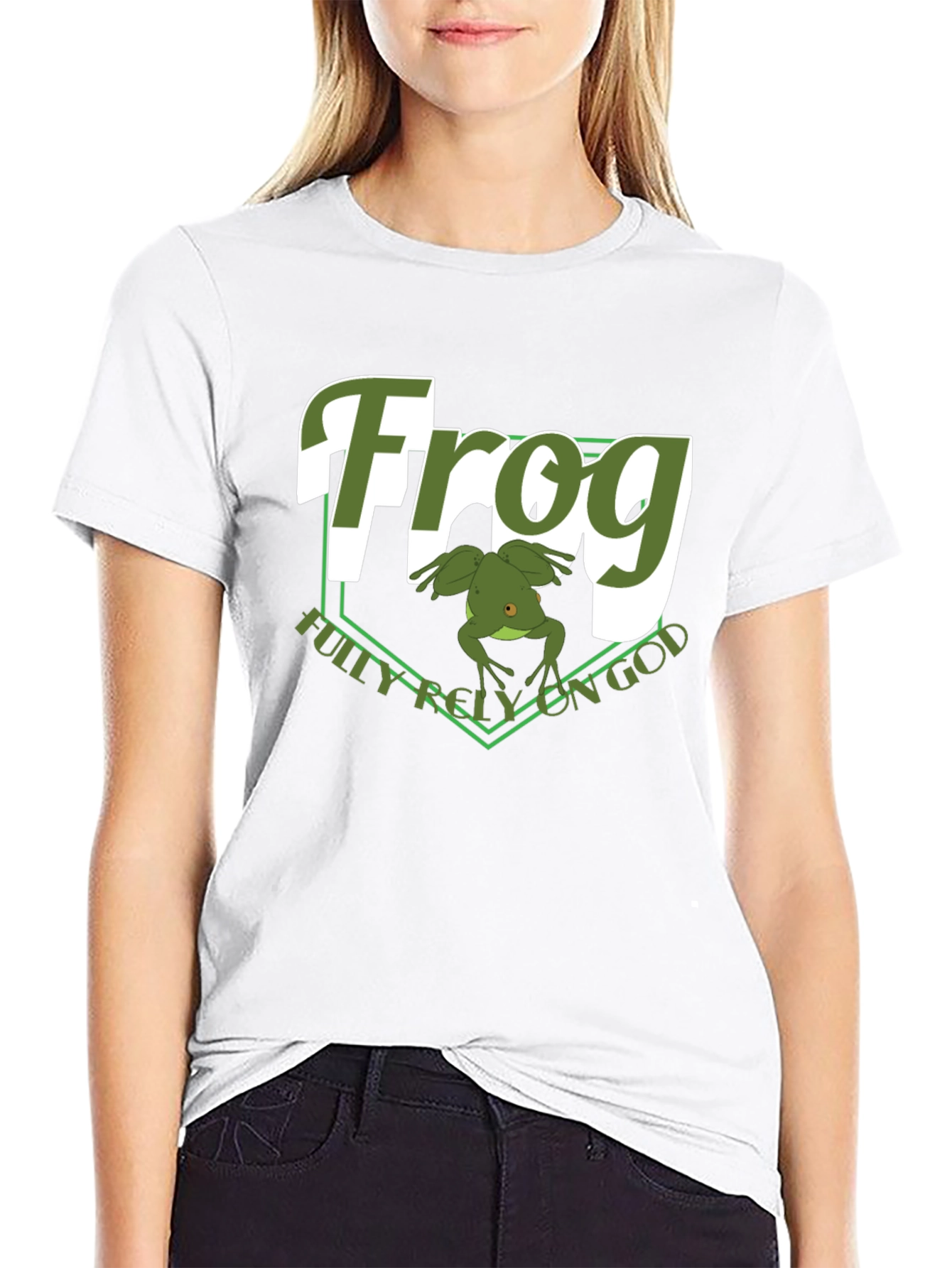 Frog Fully Rely On God Graphic T-Shirt