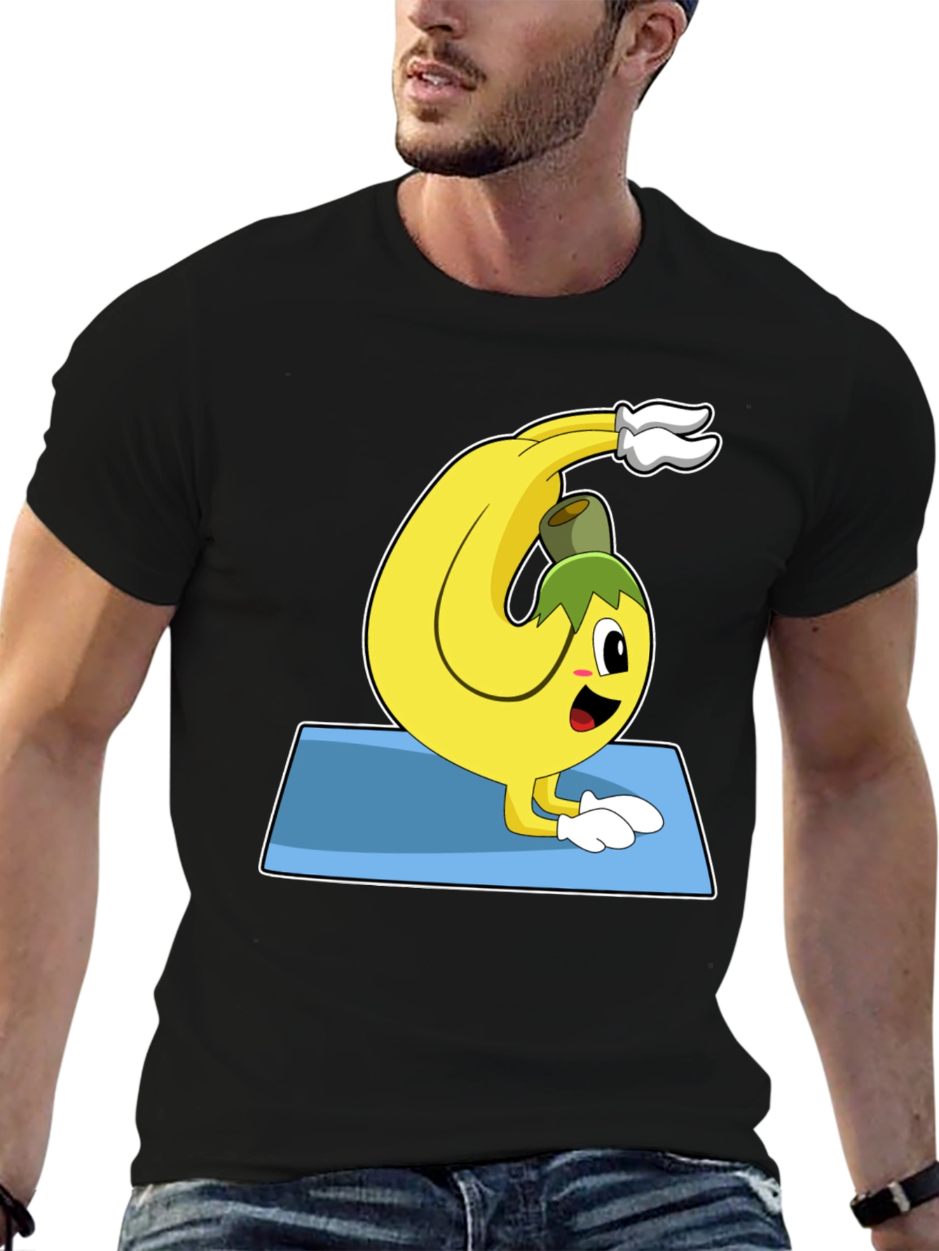 Yoga Banana T-Shirt - Black Graphic Tee