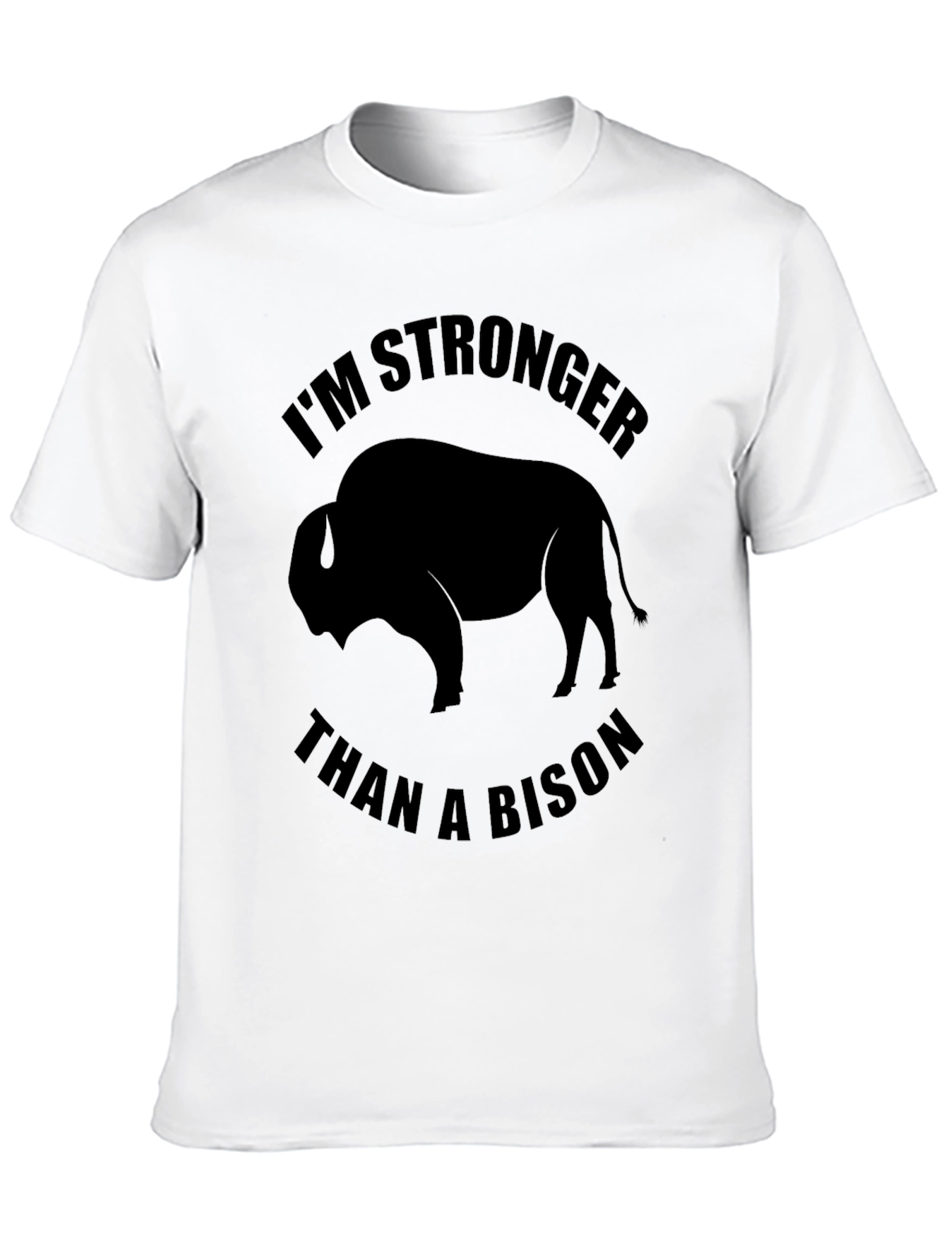 Im Stronger Than a Bison - Black Graphic Tee