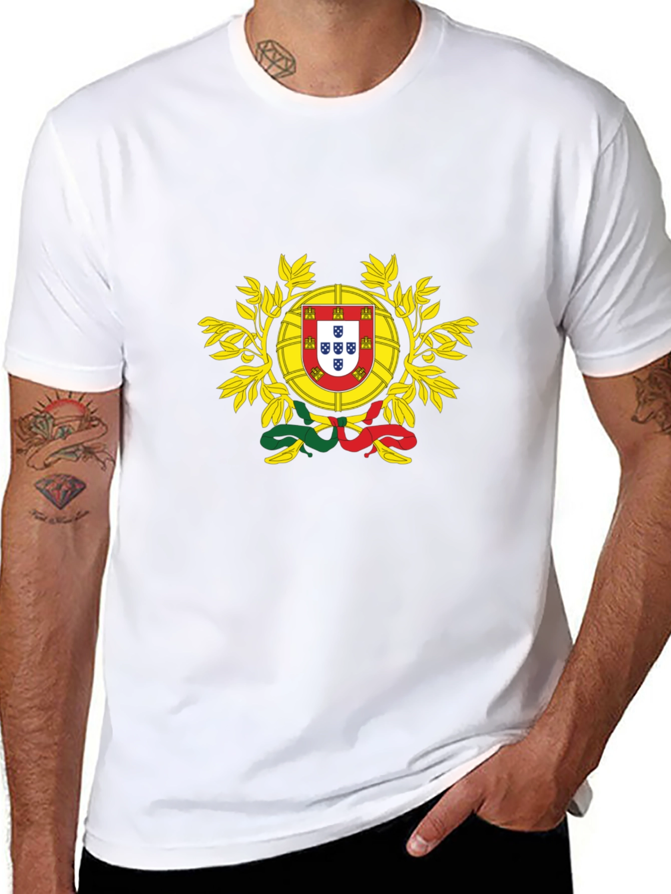 Portugal Flag Graphic Tee - Black