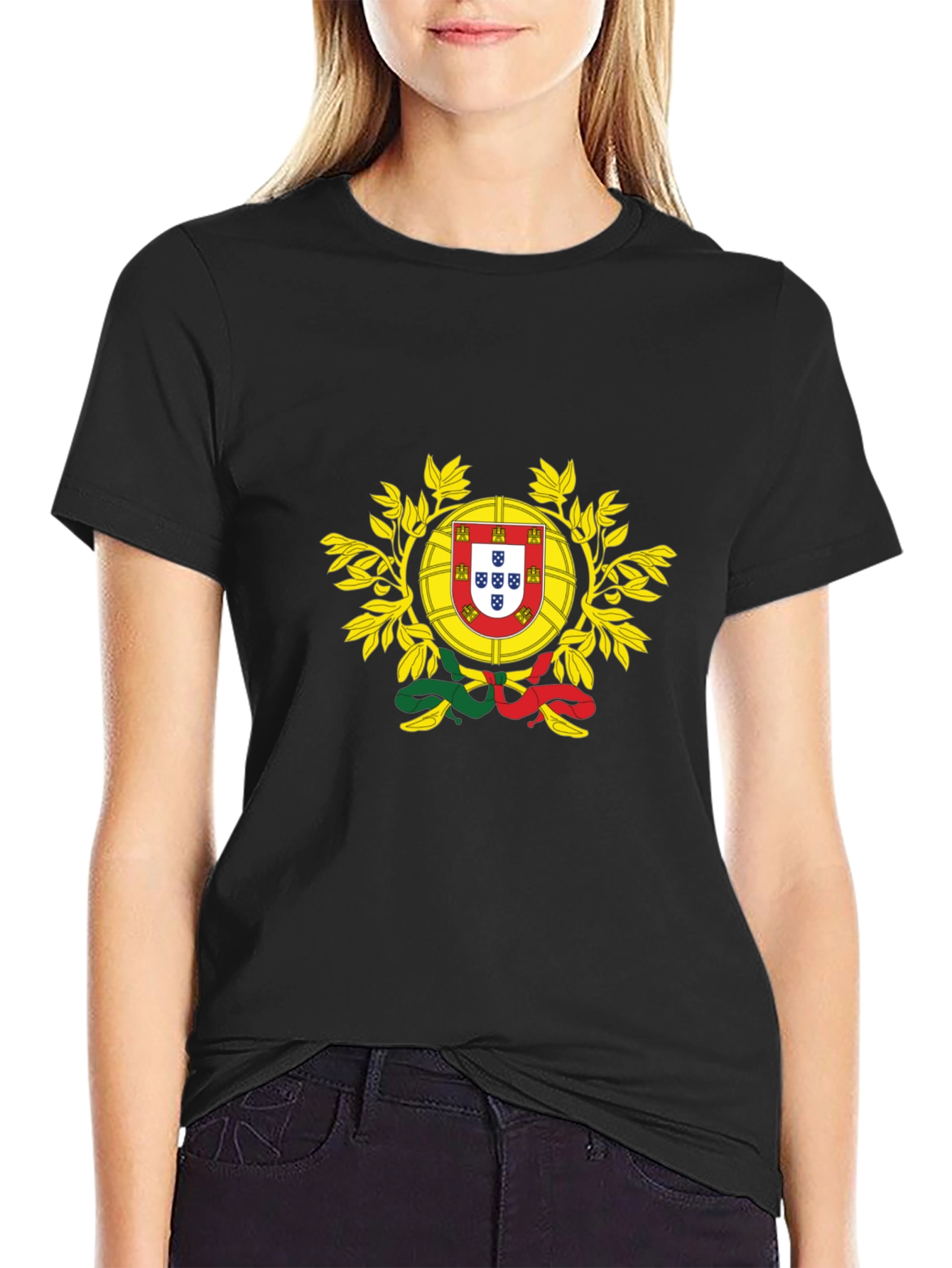 Portugal Flag Graphic Tee - Black