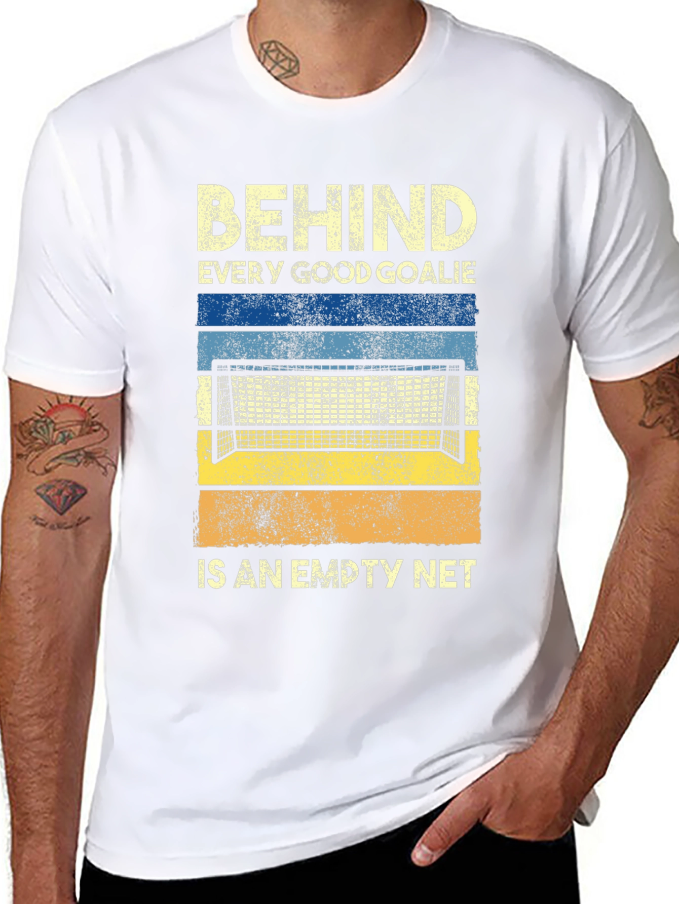 Behind Every Good Goalie Empty Net Graphic T-Shirt