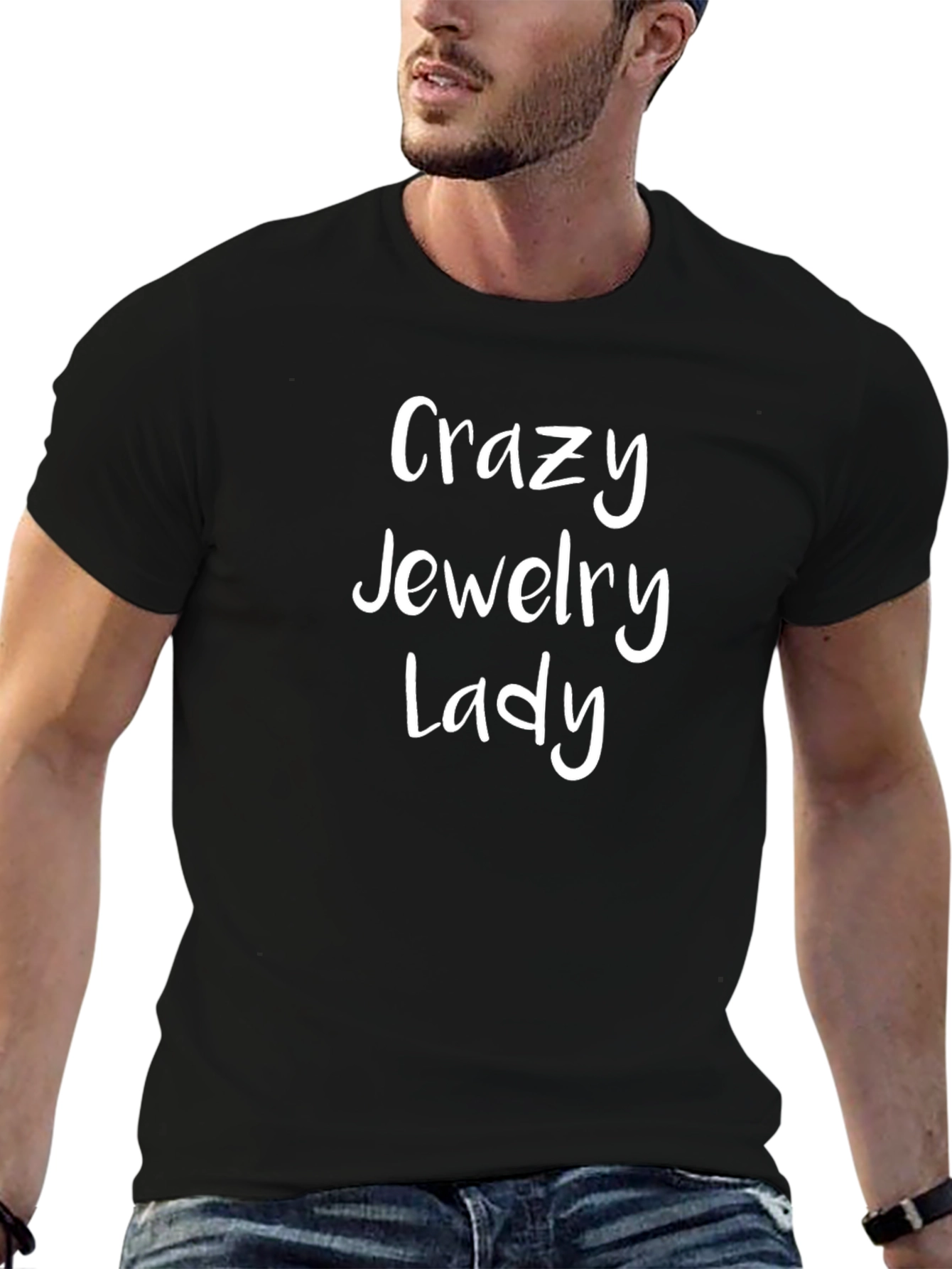 Crazy Jewelry Lady Black T-Shirt
