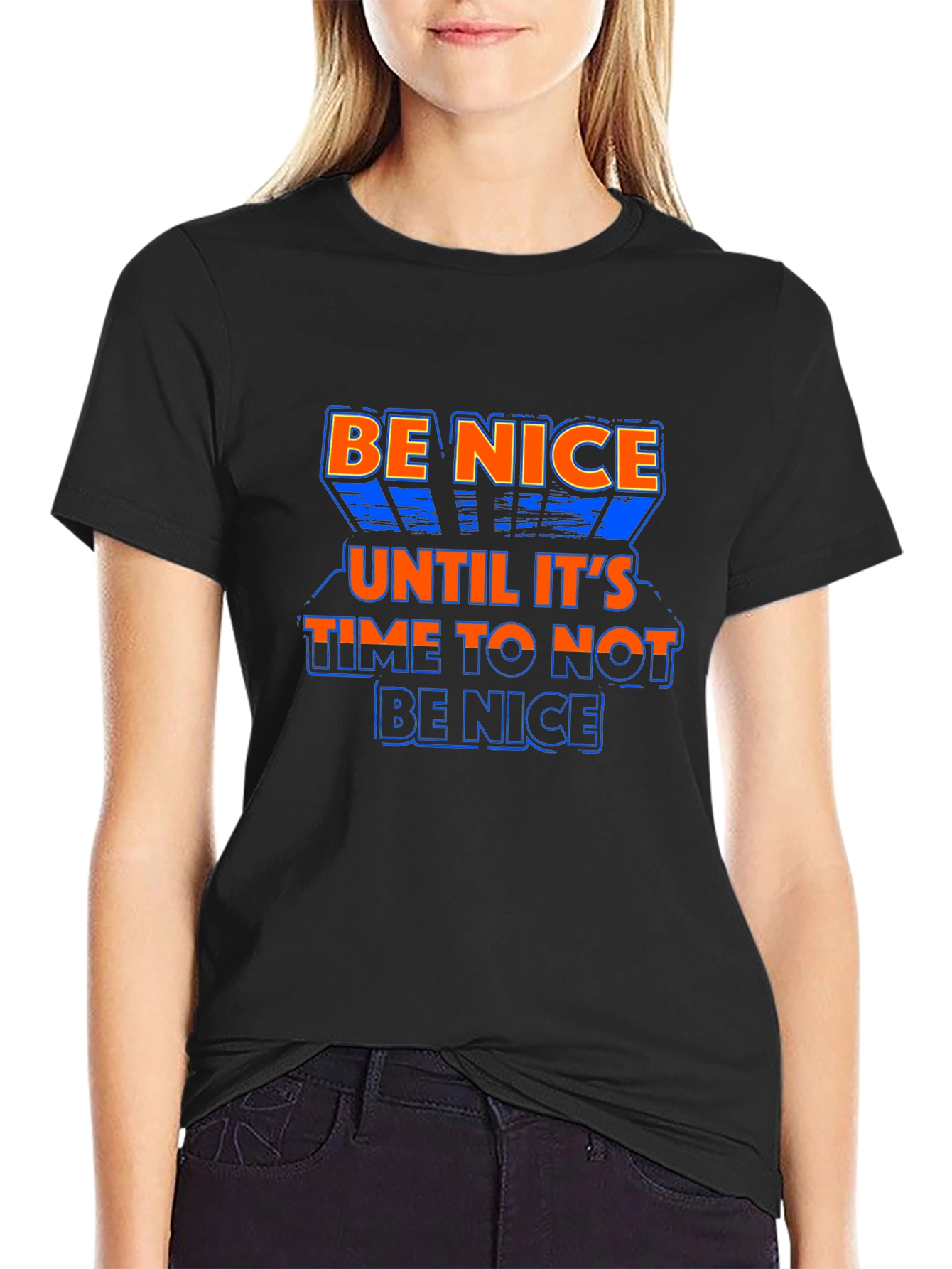 Be Nice Graphic Print Crew Neck T-Shirt