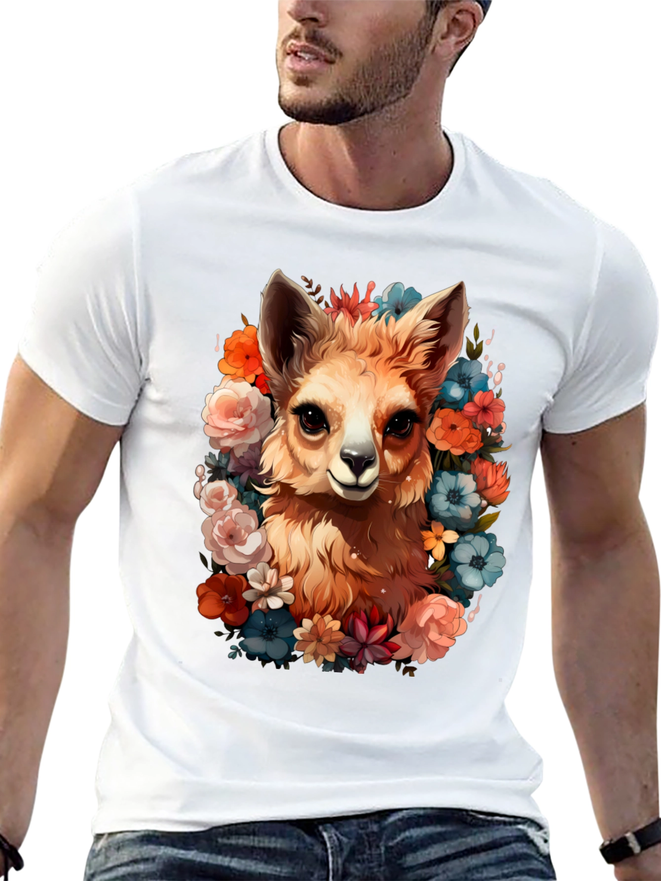 Floral Llama Graphic Tee - Stylish Comfort