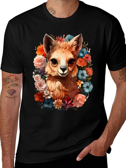 Floral Llama Graphic Tee - Stylish Comfort