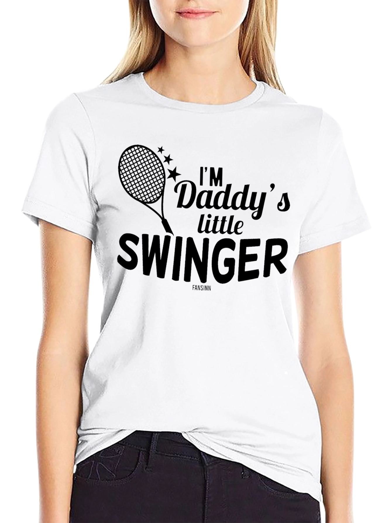 Im Daddys Little Swinger Black Graphic Tee