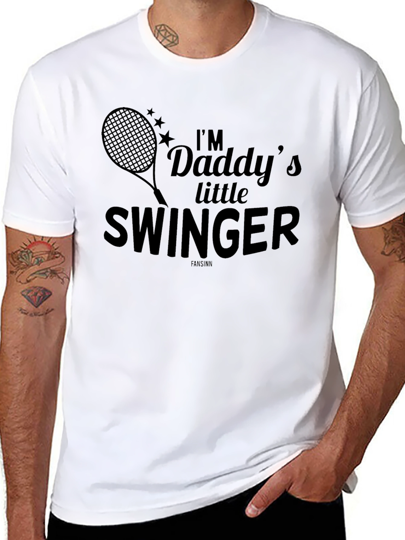 Im Daddys Little Swinger Black Graphic Tee