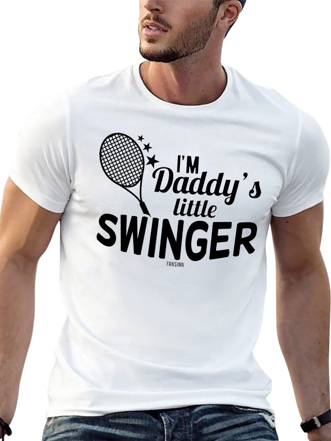 Im Daddys Little Swinger Black Graphic Tee