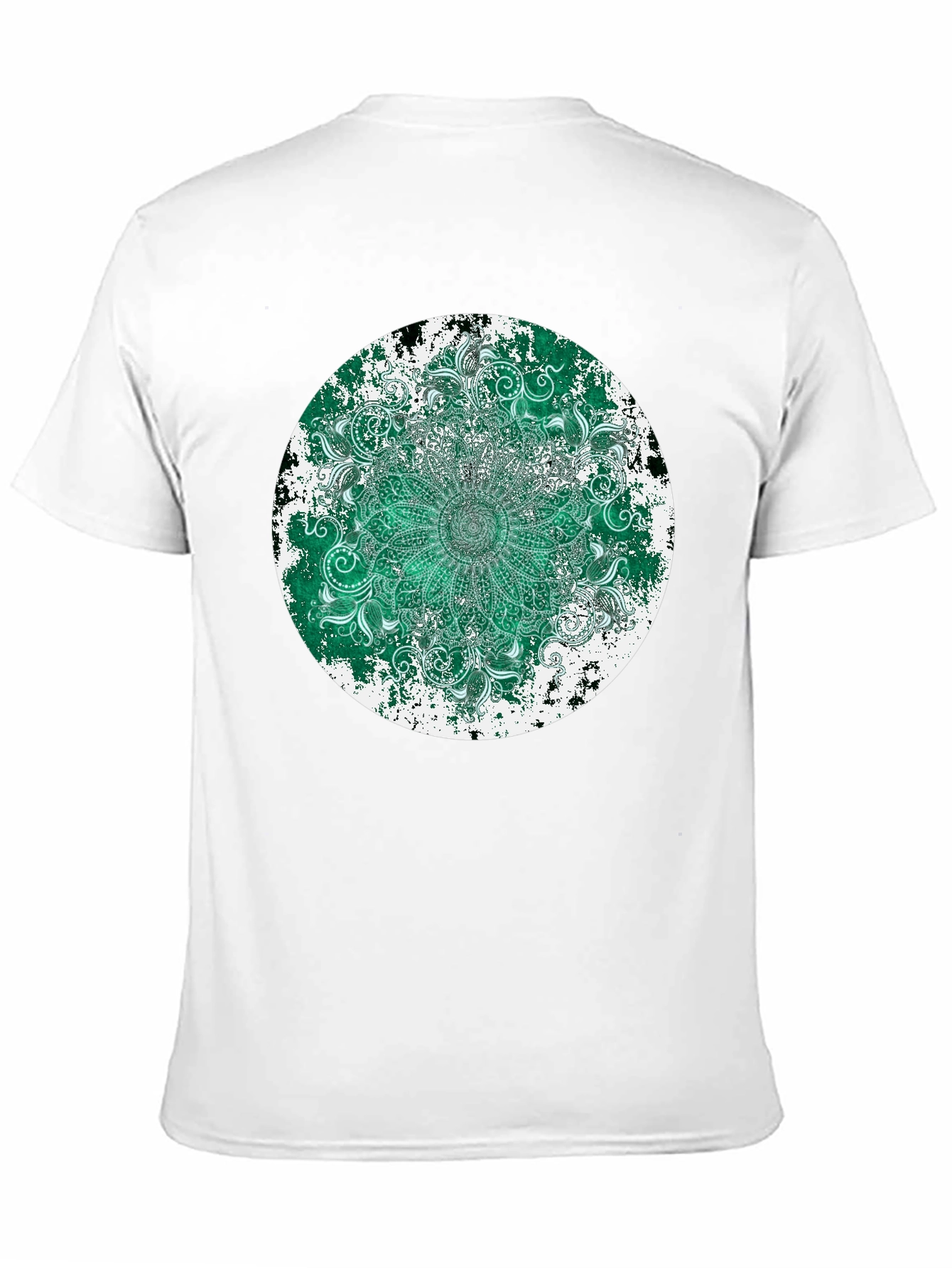 Emerald Mandala Mens Black T-Shirt