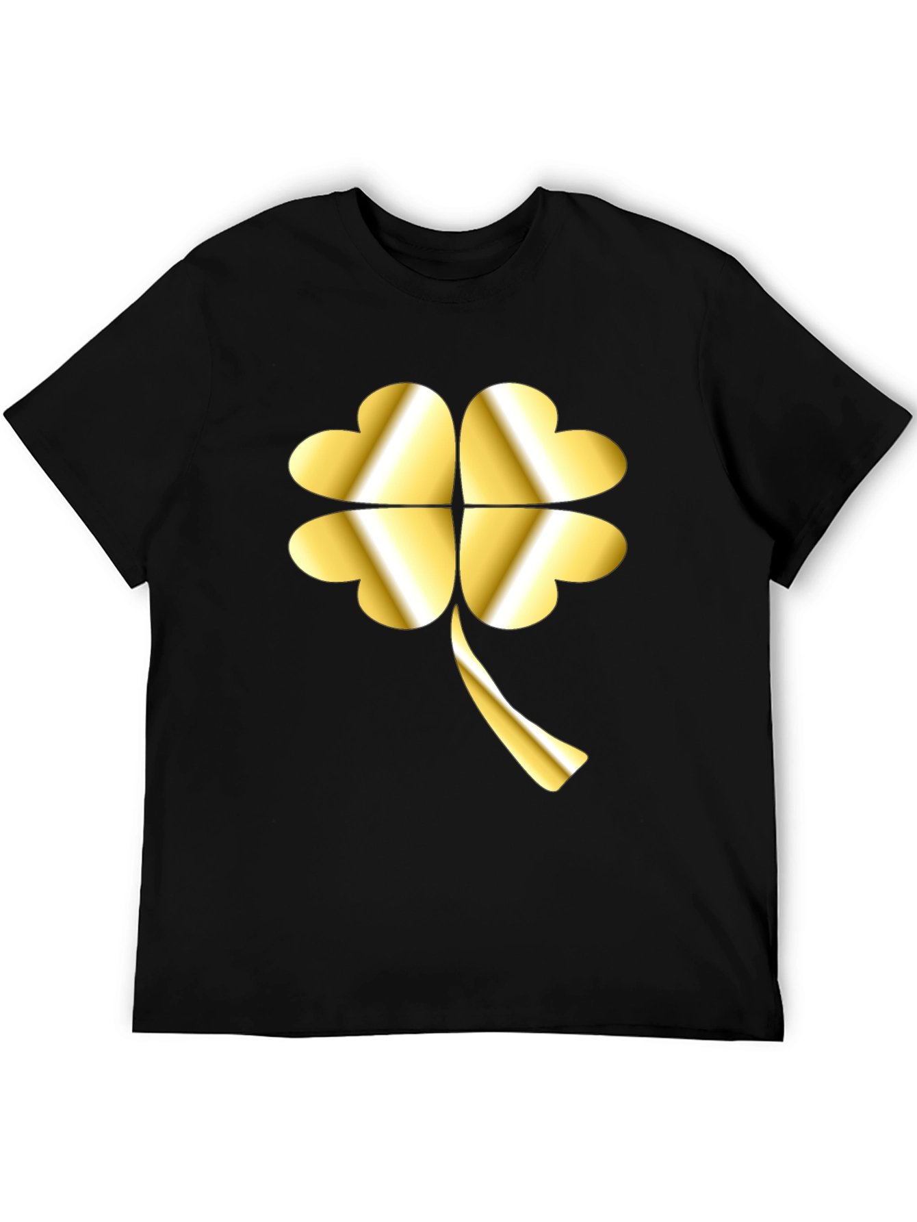 Golden Shamrock T-Shirt - Lucky Four Leaf Clover
