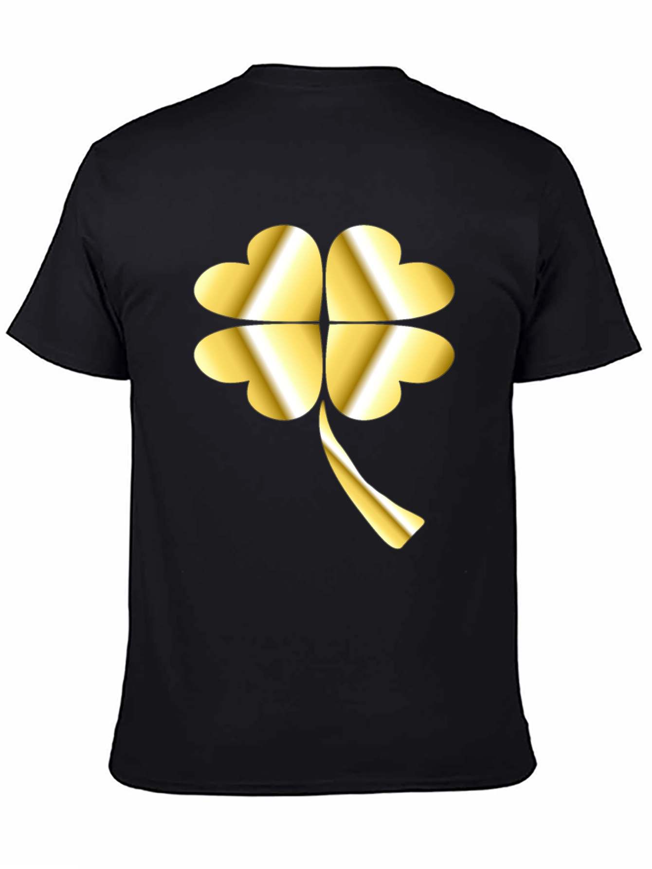 Golden Shamrock T-Shirt - Lucky Four Leaf Clover