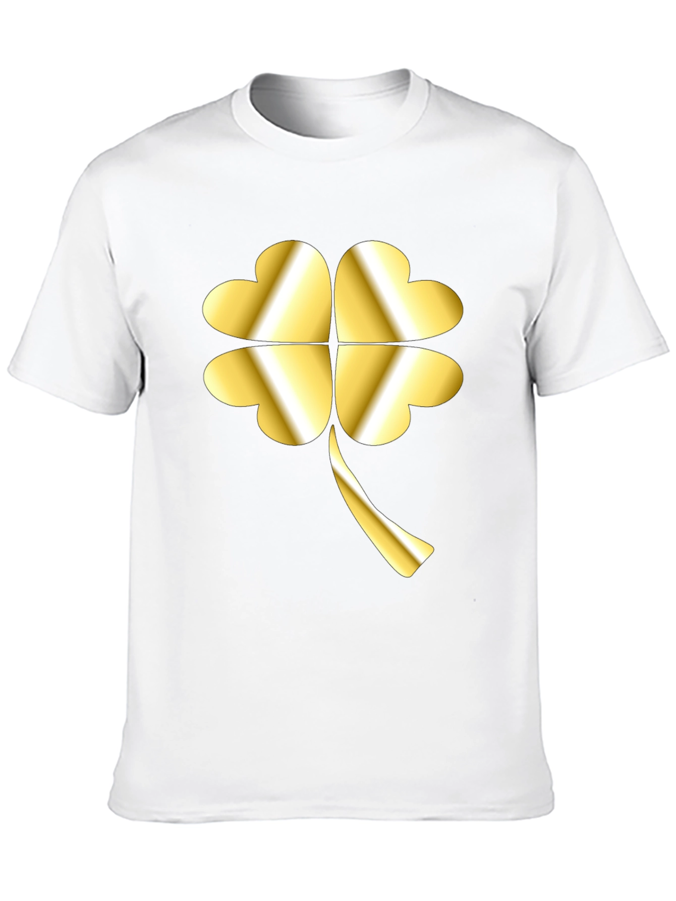 Golden Shamrock T-Shirt - Lucky Four Leaf Clover