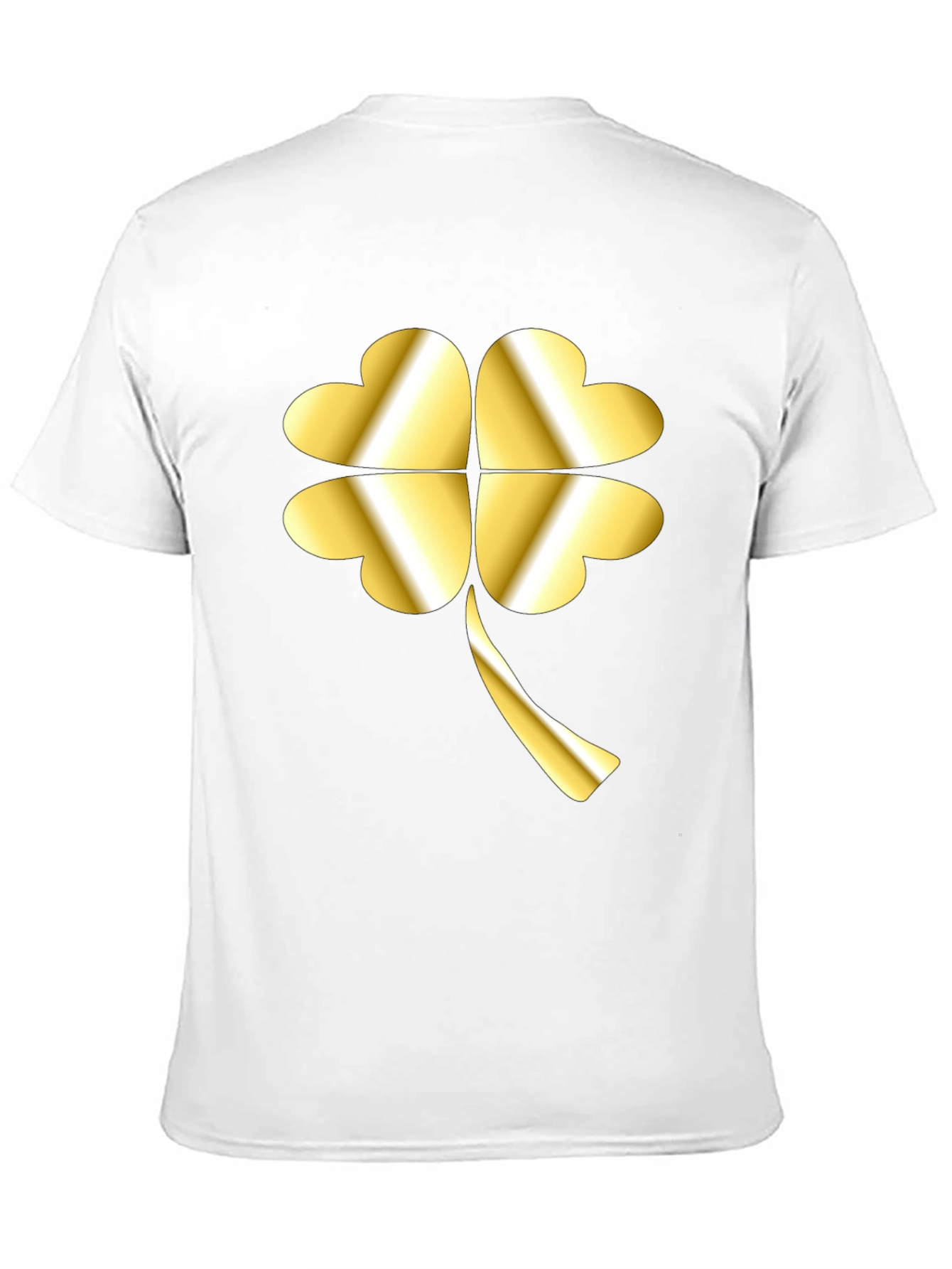 Golden Shamrock T-Shirt - Lucky Four Leaf Clover