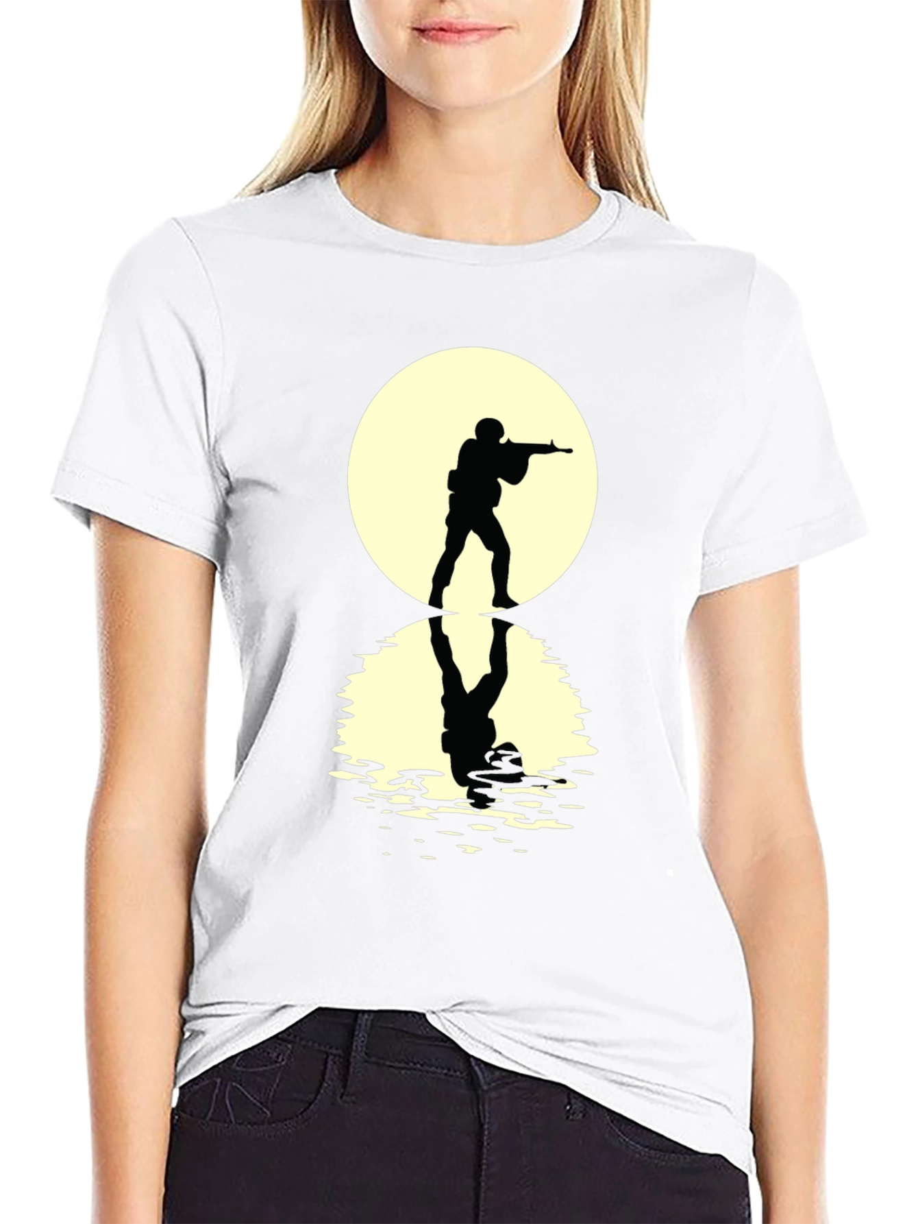 Soldier Silhouette Tee - Dramatic Graphic Print