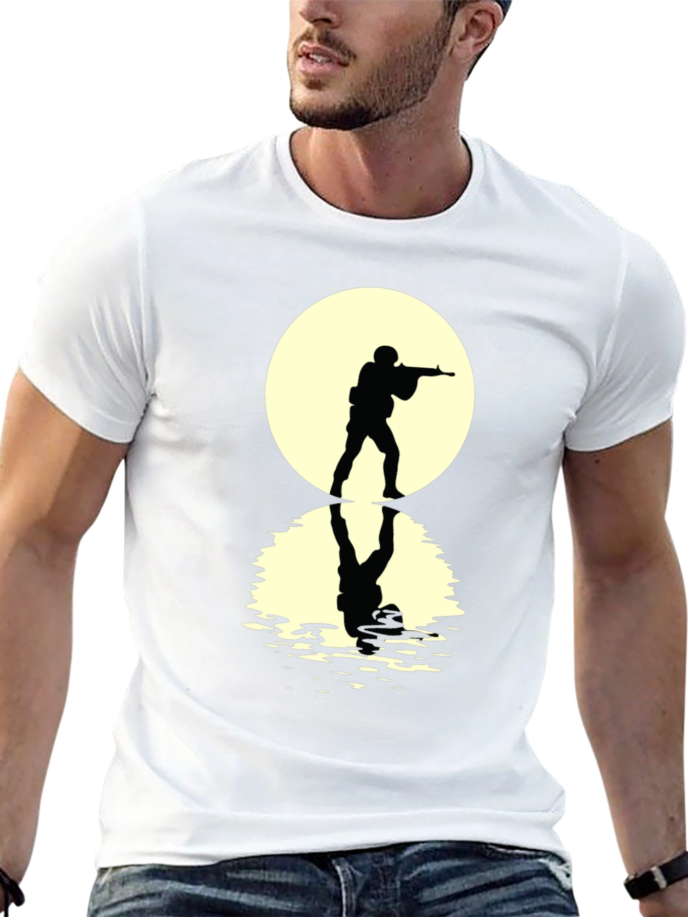 Soldier Silhouette Tee - Dramatic Graphic Print