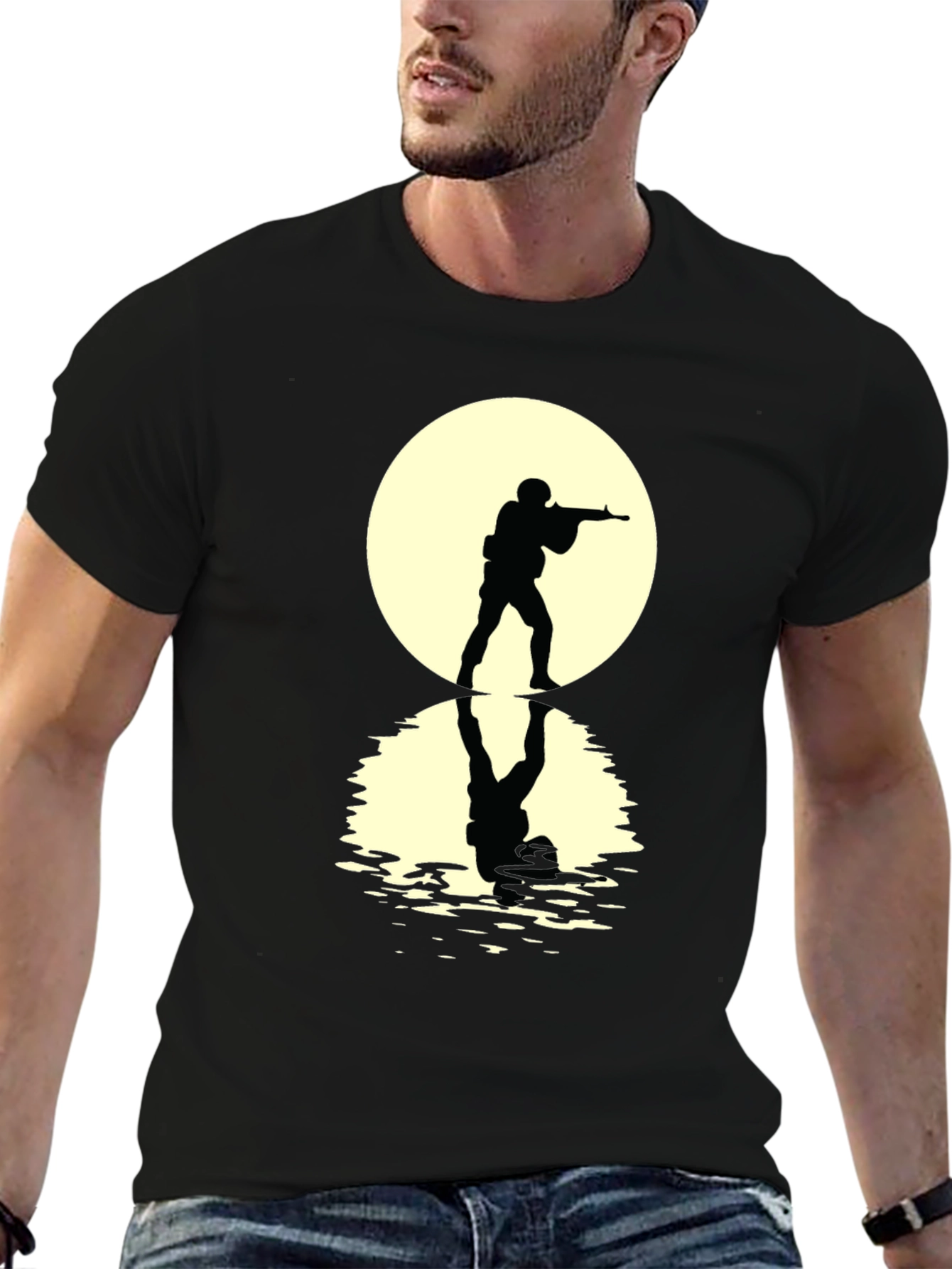 Soldier Silhouette Tee - Dramatic Graphic Print