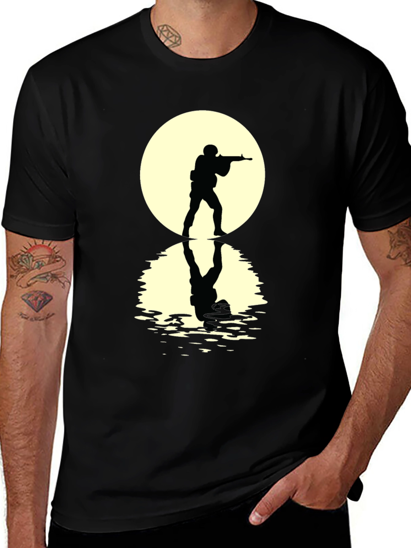 Soldier Silhouette Tee - Dramatic Graphic Print