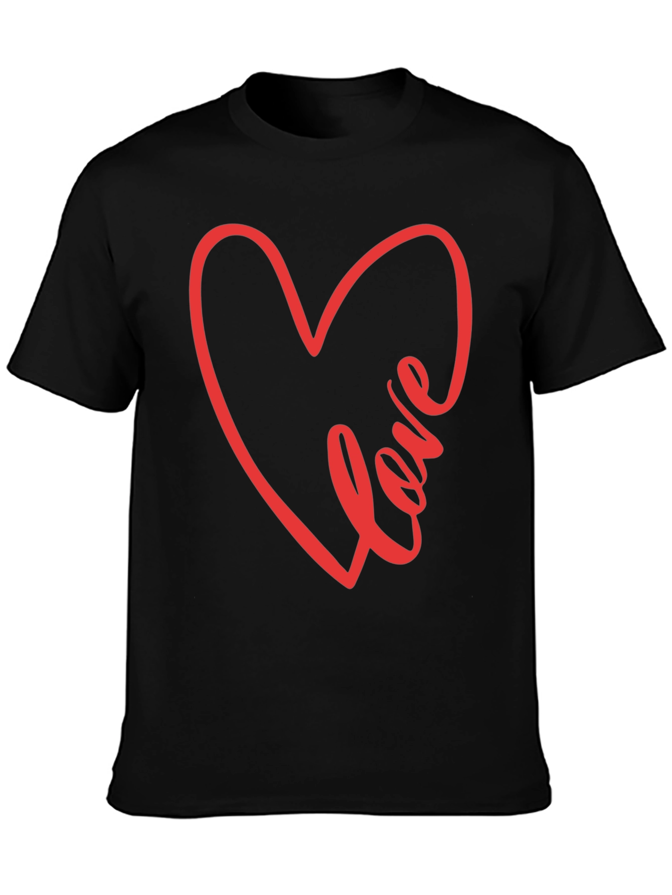 Love Heart Graphic Tee - Stylish Black T-Shirt