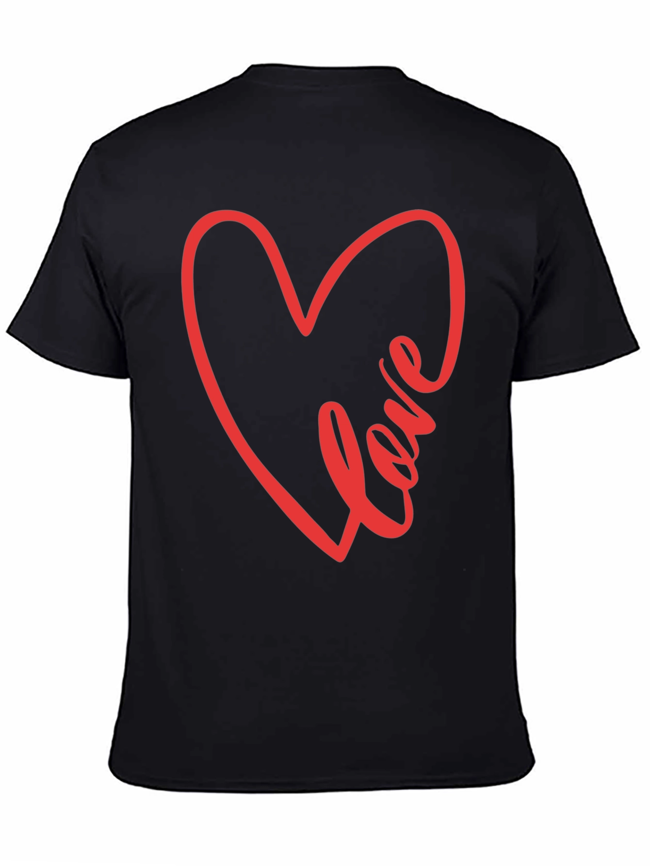 Love Heart Graphic Tee - Stylish Black T-Shirt