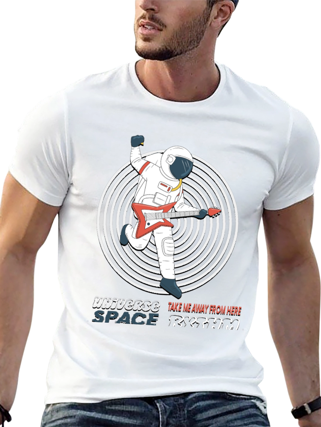 Astronaut Guitarist Graphic T-Shirt - Space Rhythm