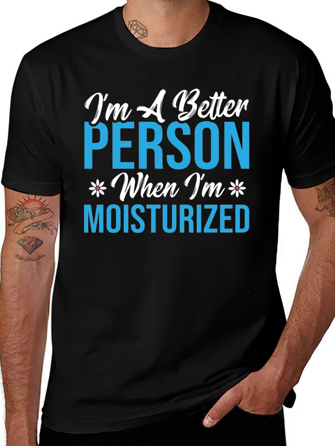 Moisturized Person Graphic T-Shirt - Black