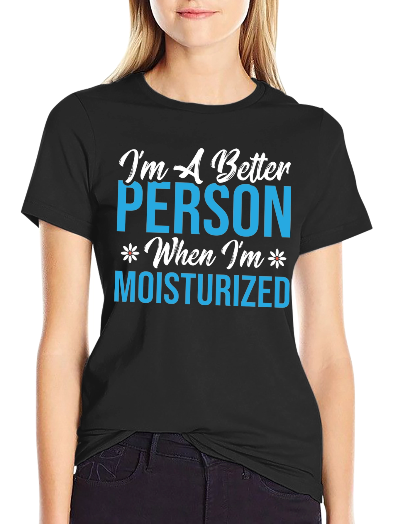 Moisturized Person Graphic T-Shirt - Black