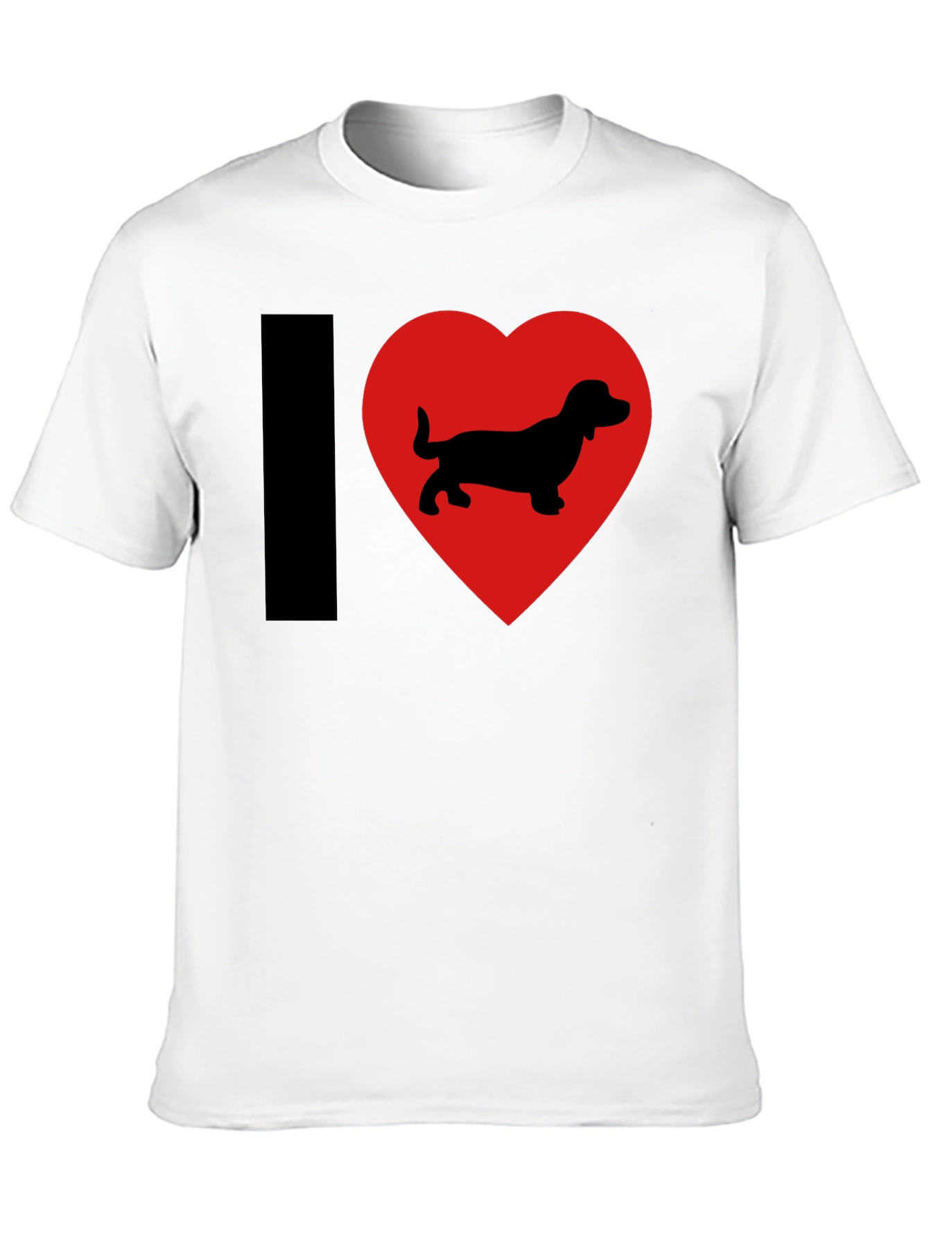 I Love Dachshunds Graphic Tee - Black Cotton Blend