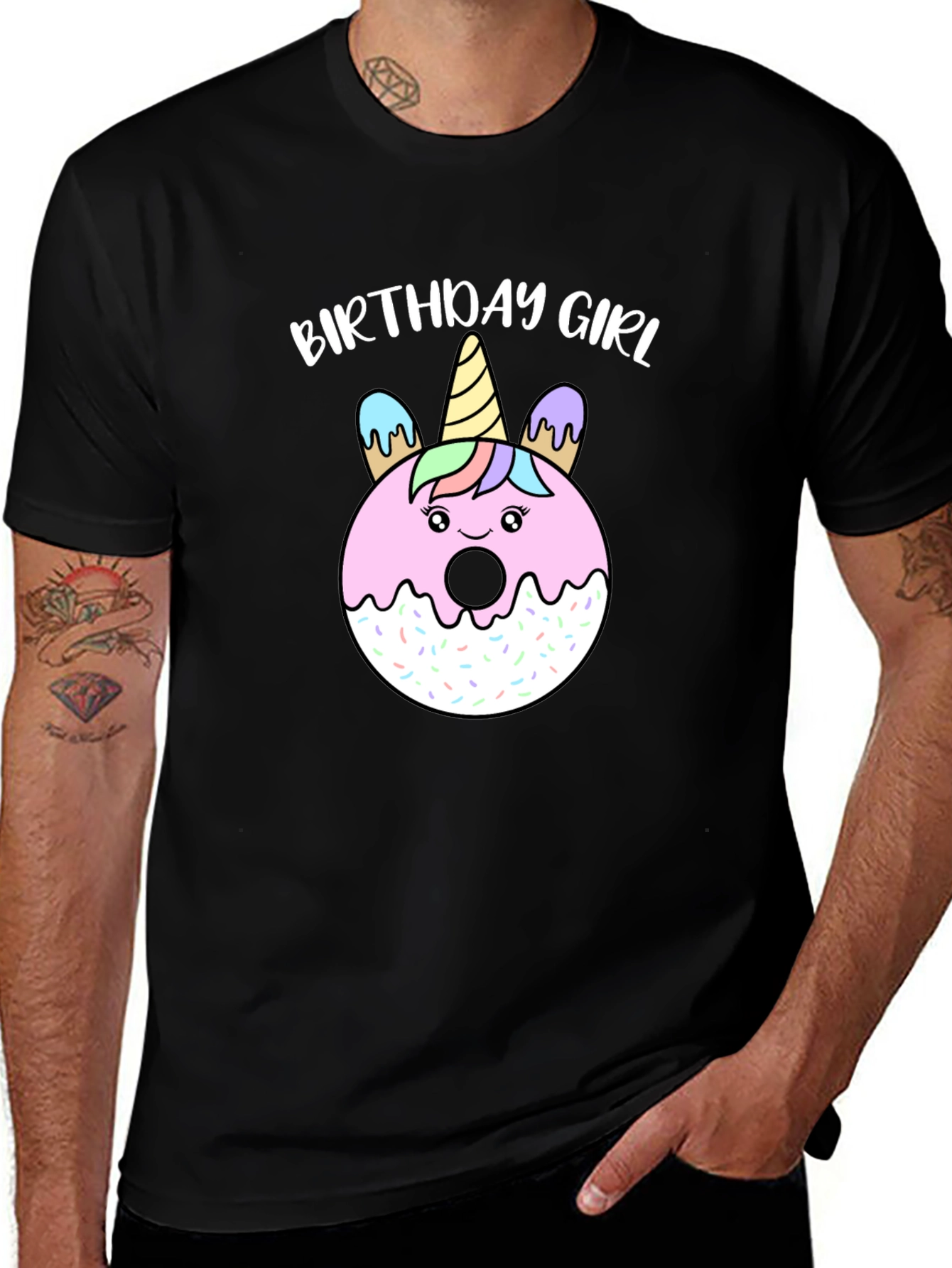 Birthday Girl Unicorn Donut T-Shirt