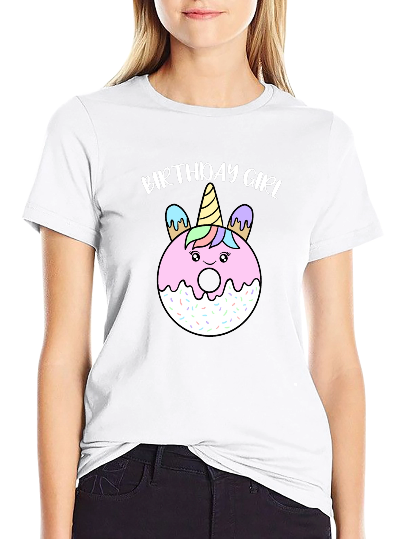 Birthday Girl Unicorn Donut T-Shirt