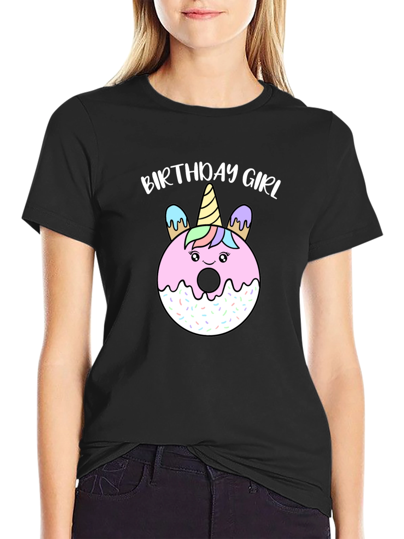Birthday Girl Unicorn Donut T-Shirt