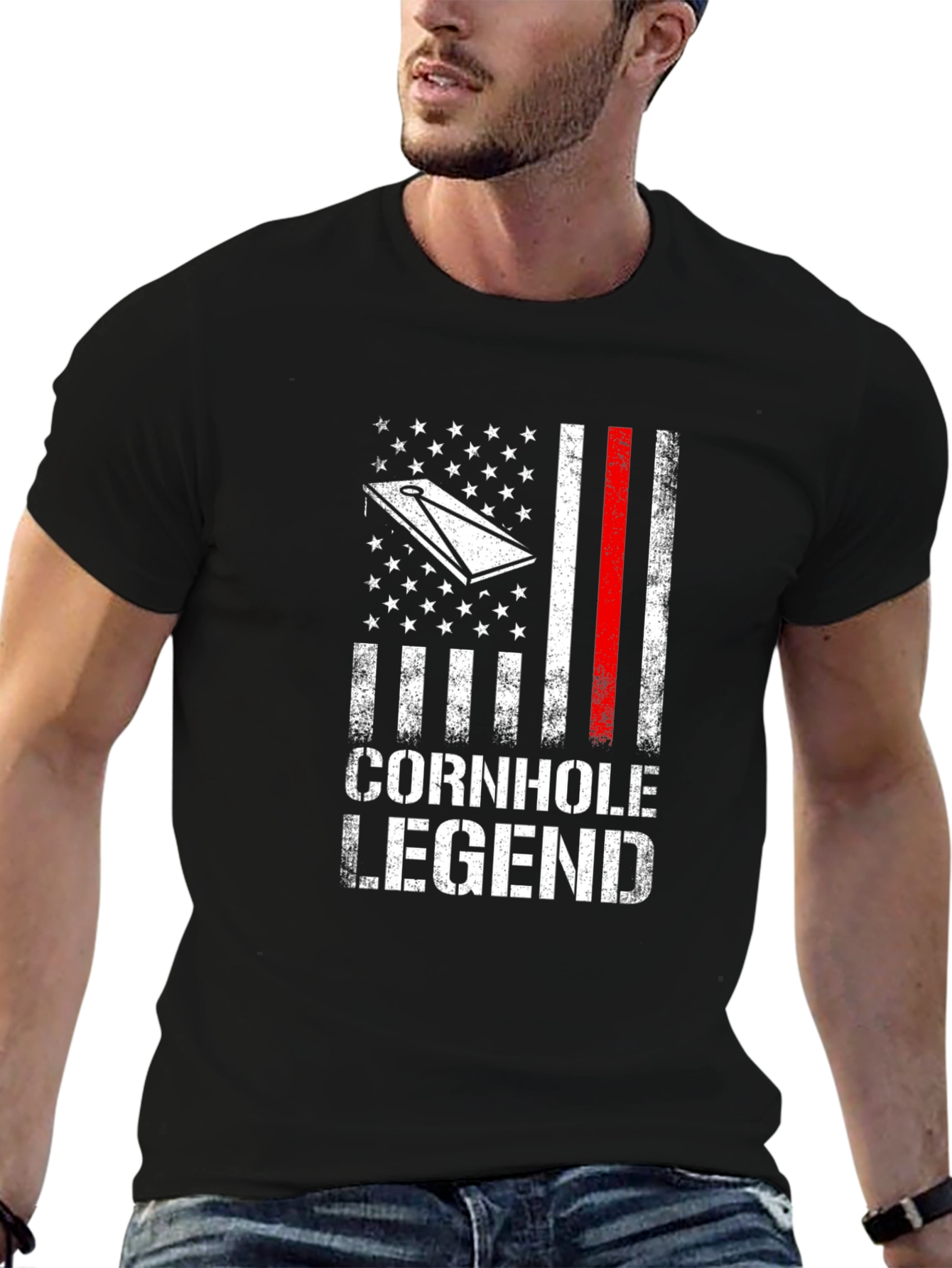 Cornhole Legend American Flag T-Shirt