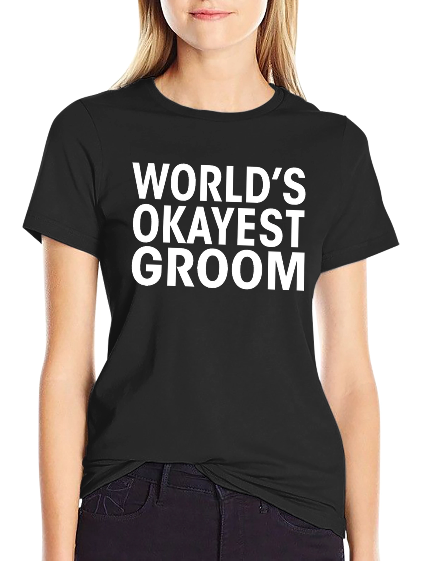 Worlds Okayest Groom T-Shirt Funny Wedding Tee