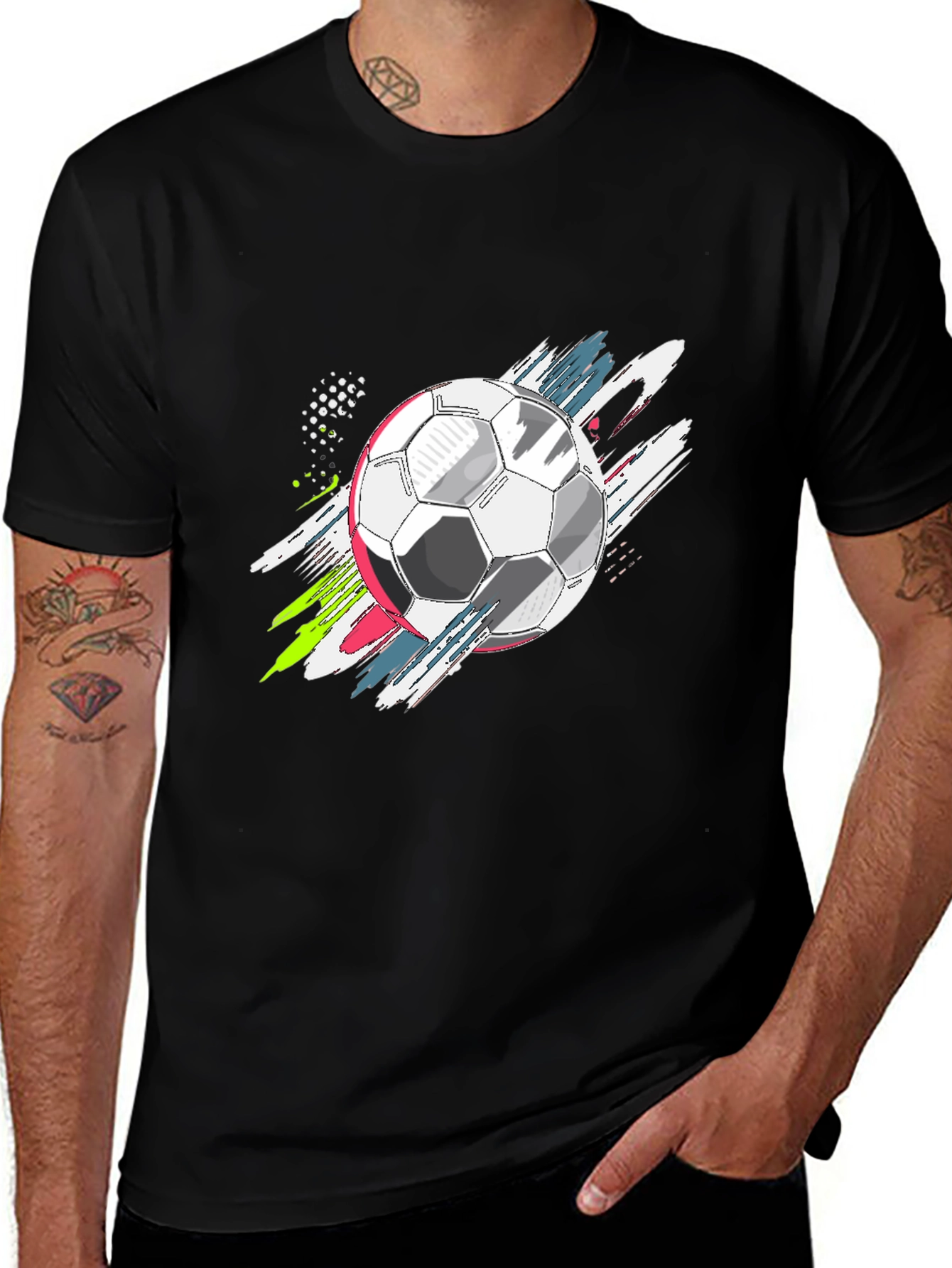Soccer Ball Graphic Tee - Stylish Mens T-Shirt