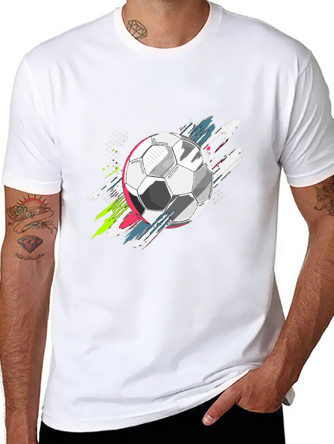 Soccer Ball Graphic Tee - Stylish Mens T-Shirt