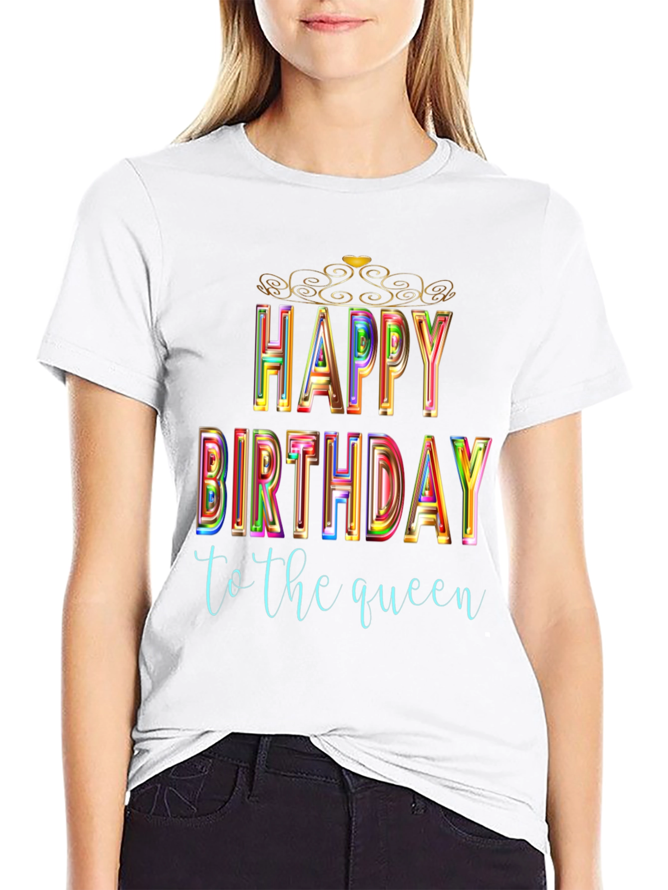 Happy Birthday Queen Black T-Shirt