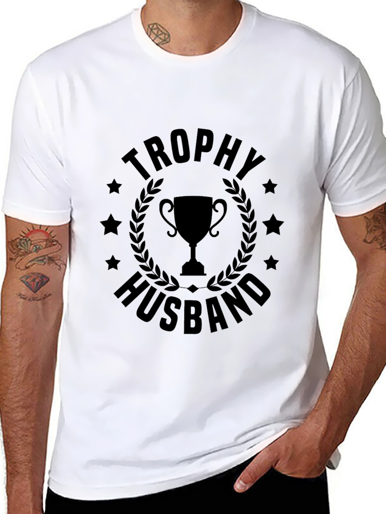 Trophy Husband Graphic Tee - Black Cotton T-Shirt