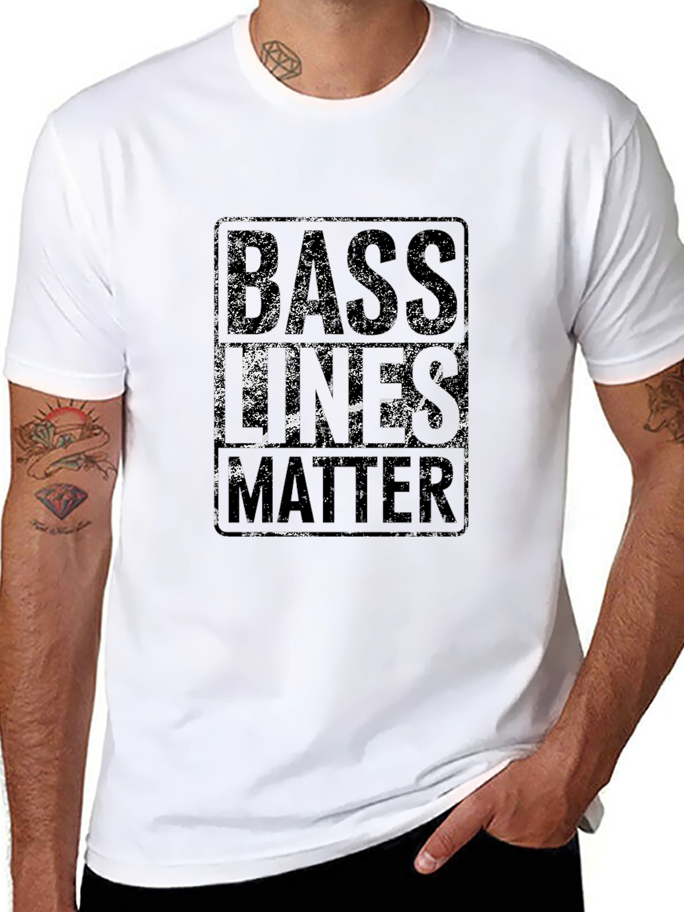 Bass Lines Matter Black Graphic Tee Shirt