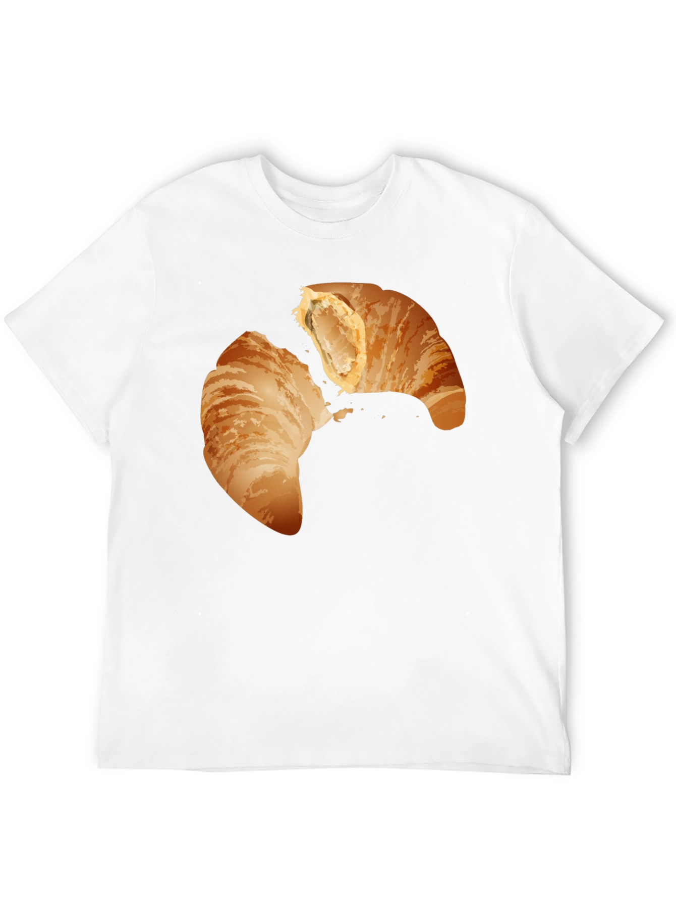 Croissant Graphic Tee - Black Crew Neck