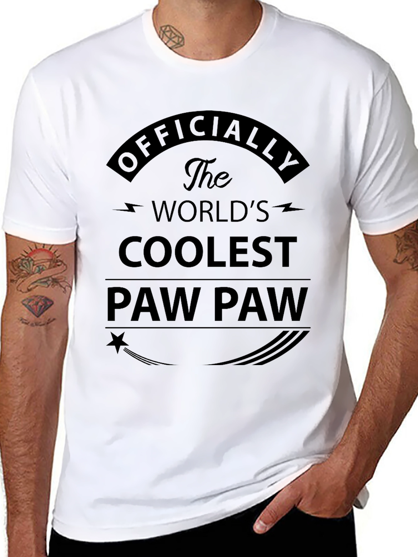Coolest Paw Paw Black T-Shirt