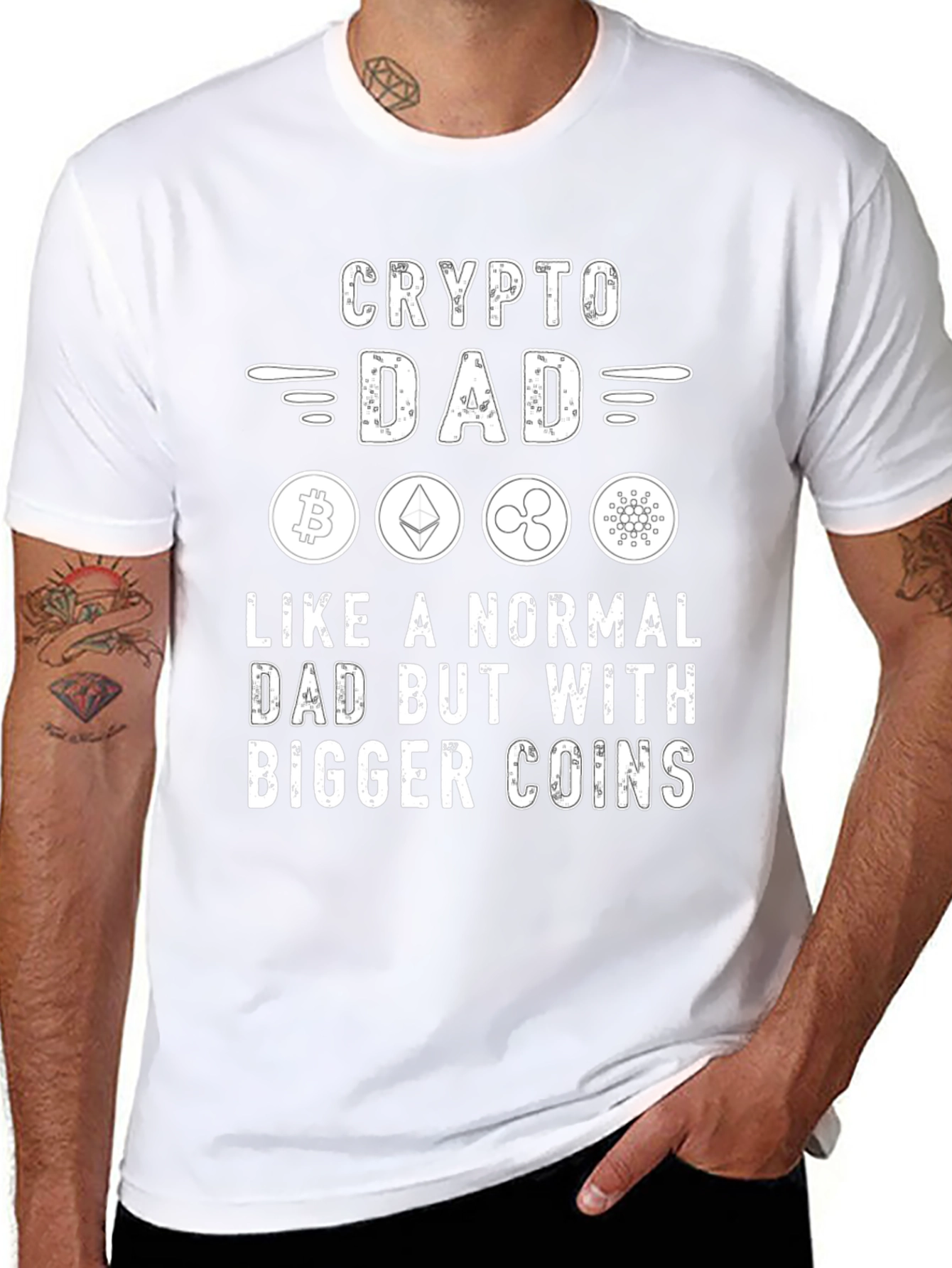 Crypto Dad T-Shirt - Bitcoin Ethereum XRP