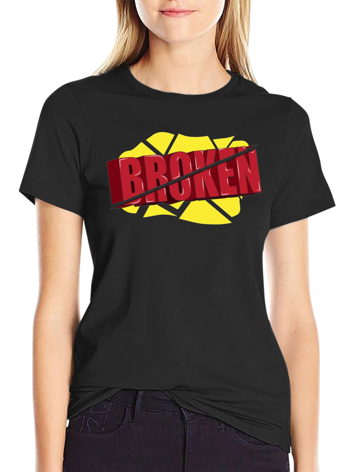 Broken Graphic Tee - Bold Statement Shirt