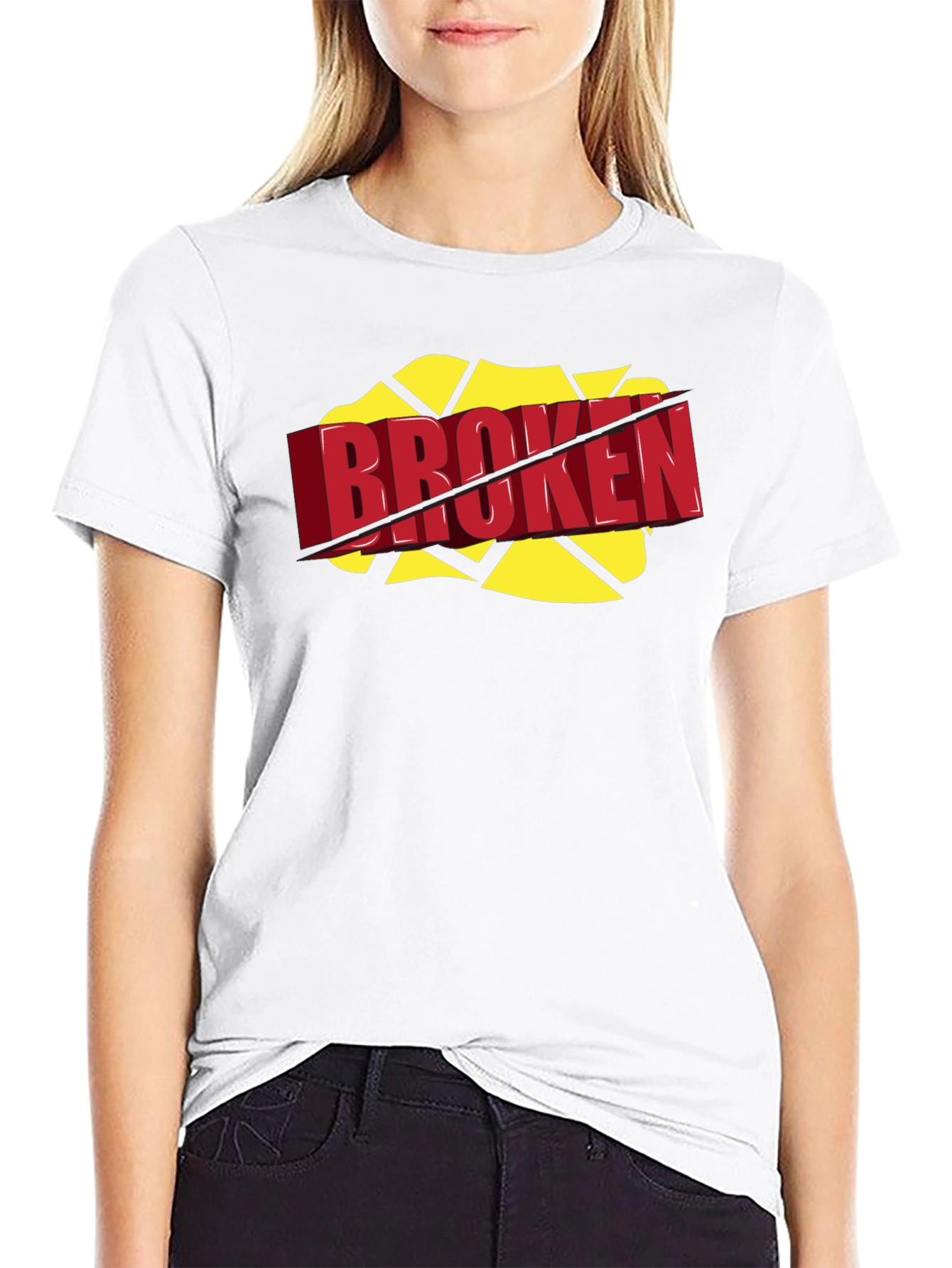 Broken Graphic Tee - Bold Statement Shirt