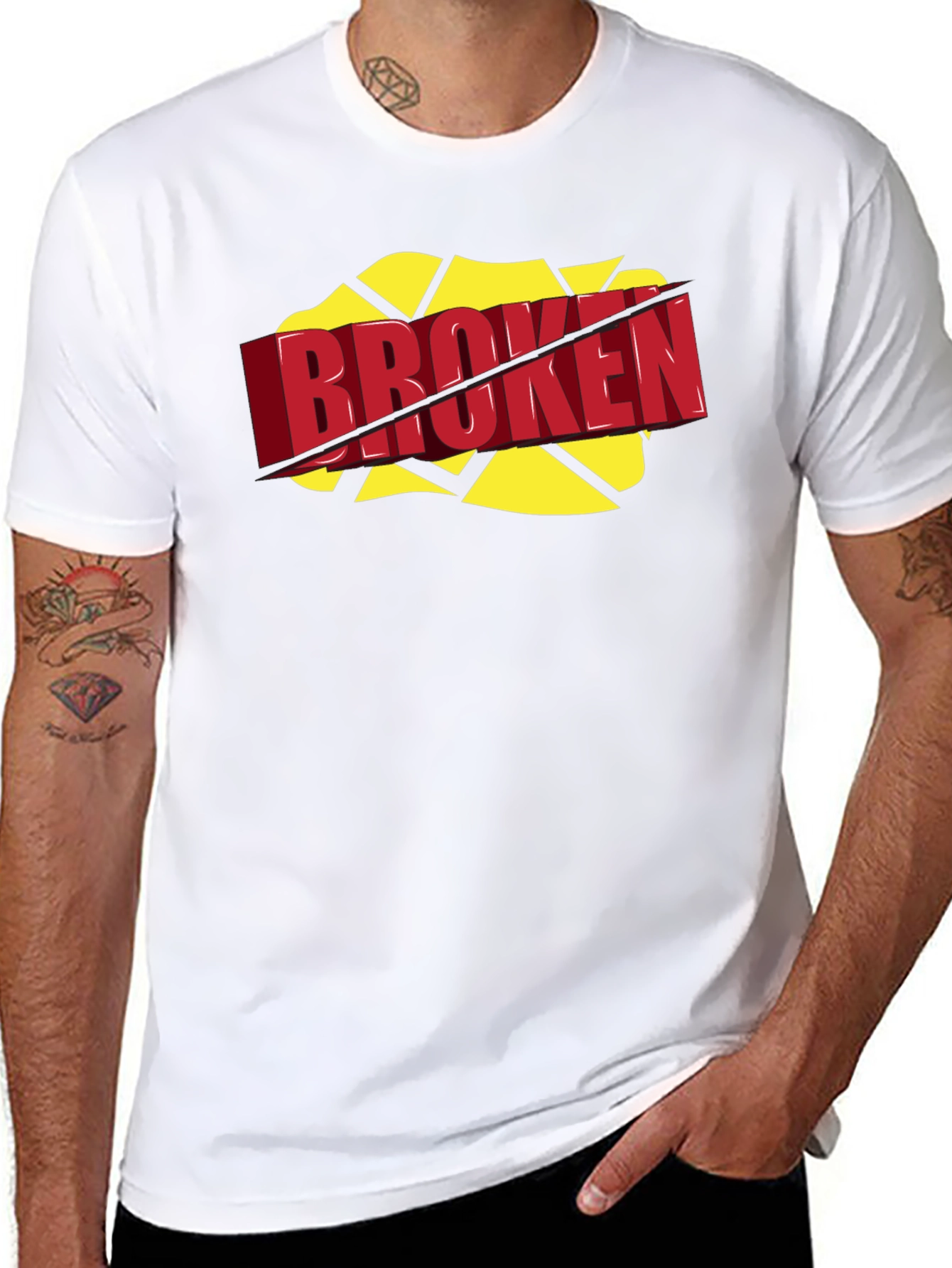 Broken Graphic Tee - Bold Statement Shirt