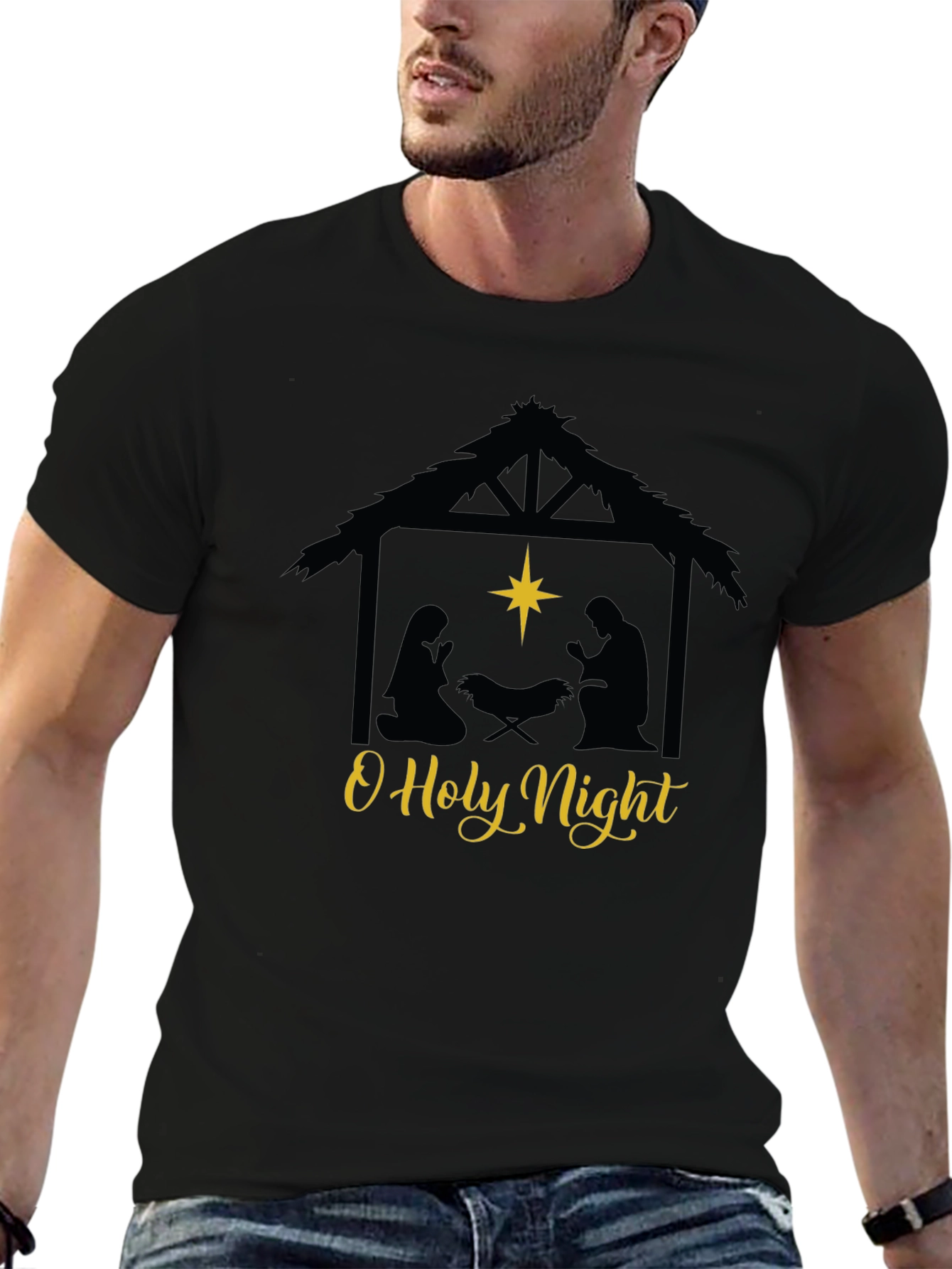 O Holy Night Nativity Scene Graphic Tee