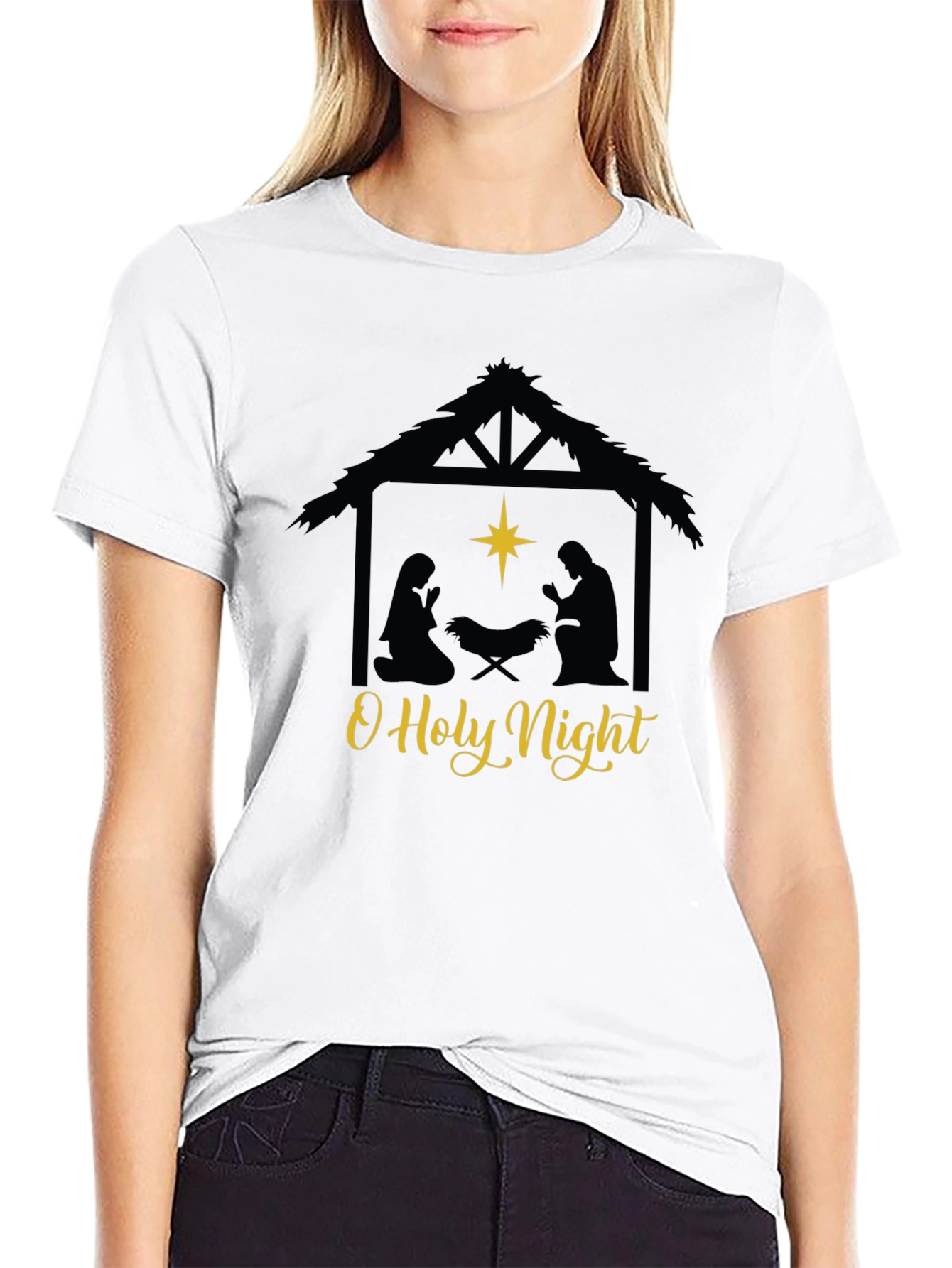 O Holy Night Nativity Scene Graphic Tee